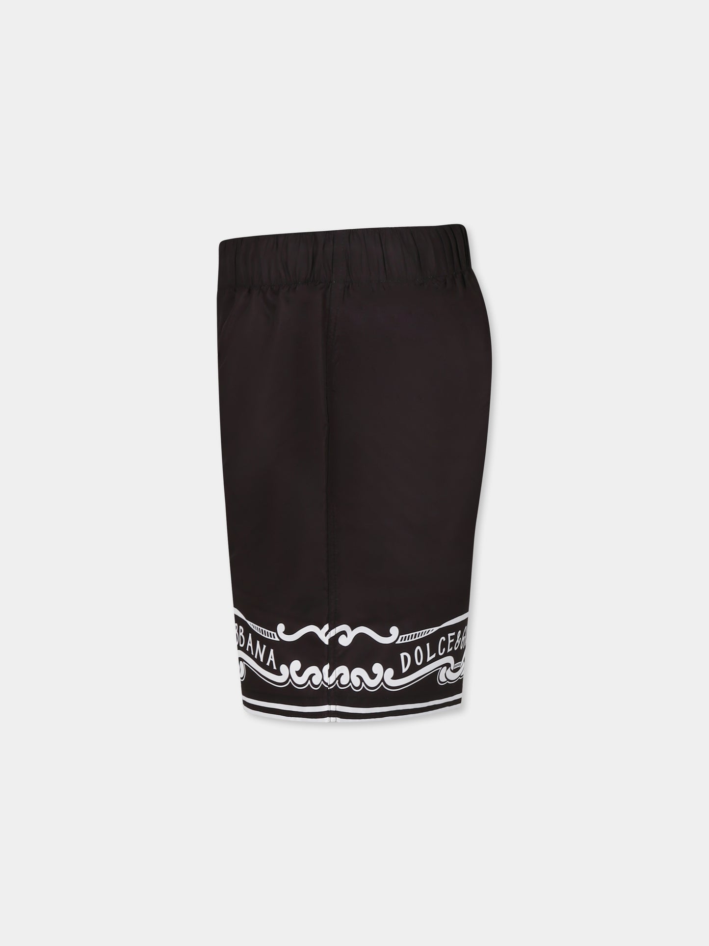 Boxer mare neri per bambino con stampa bandana,Dolce & Gabbana Kids,L4J818 ON04M HN9OA