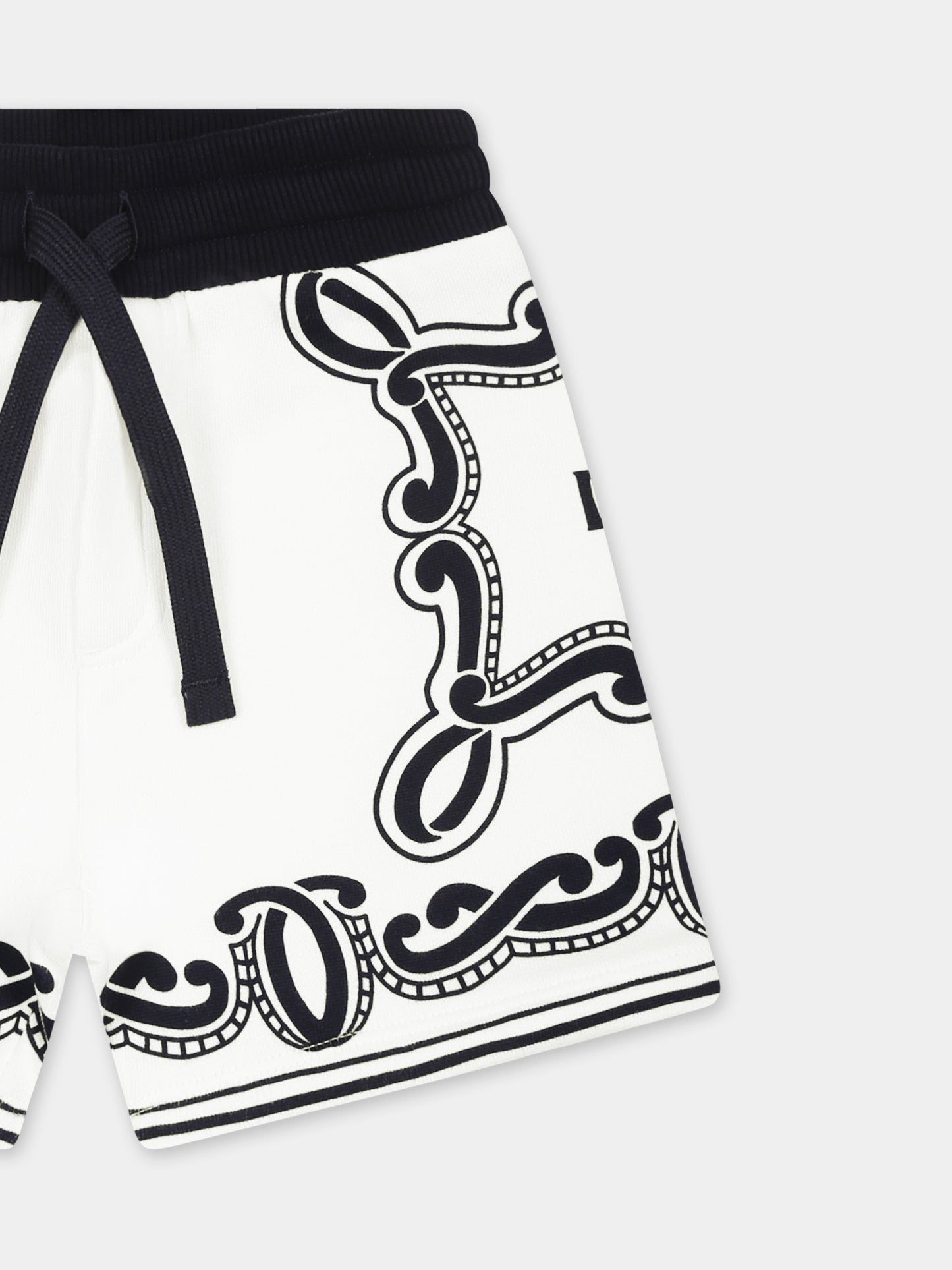 Short blanc pour bébé garçon avec imprimé bandana