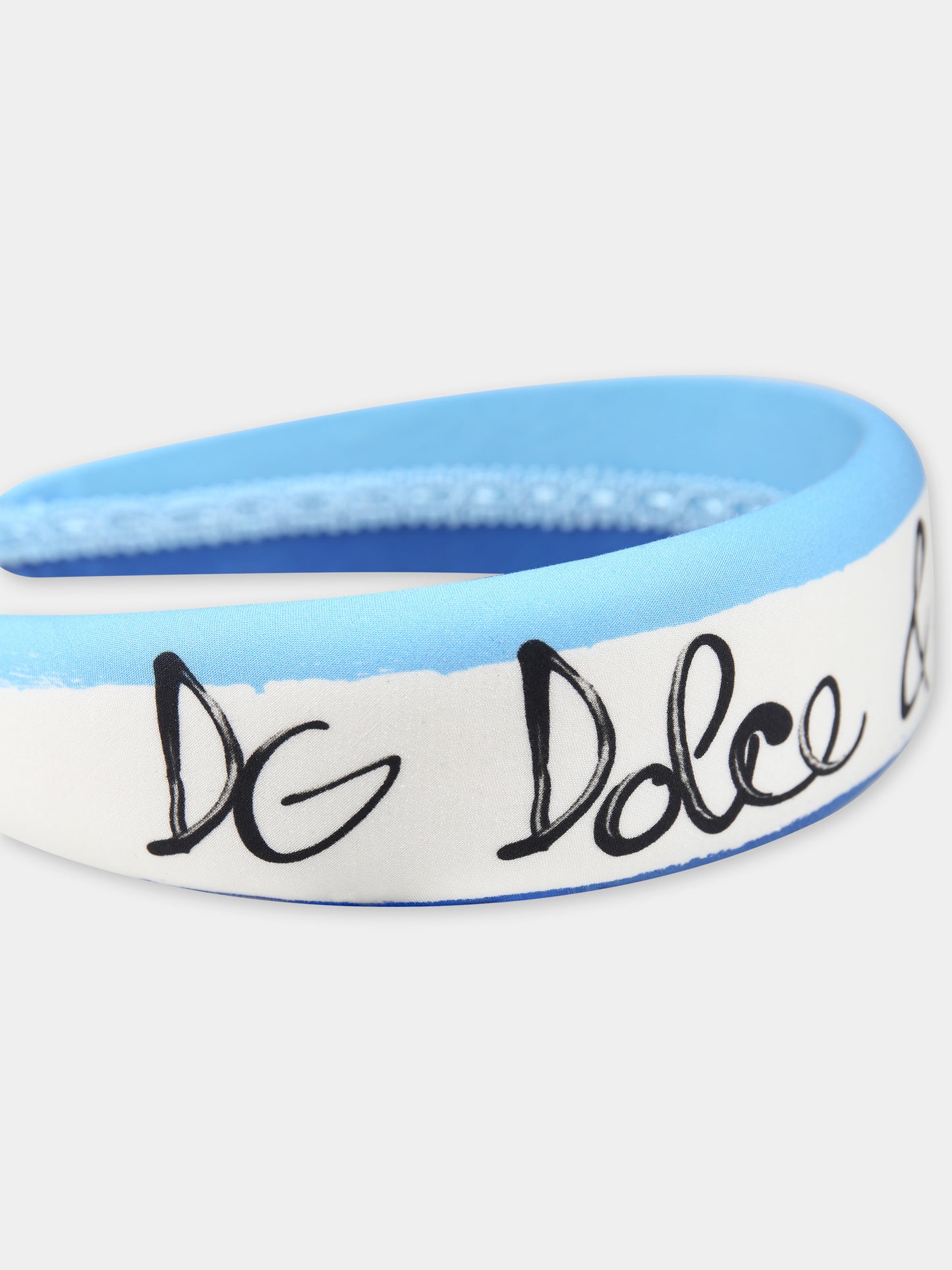 Cerchietto bianco per bambina con logo,Dolce & Gabbana Kids,LB3L54 FI5KS HB5KB