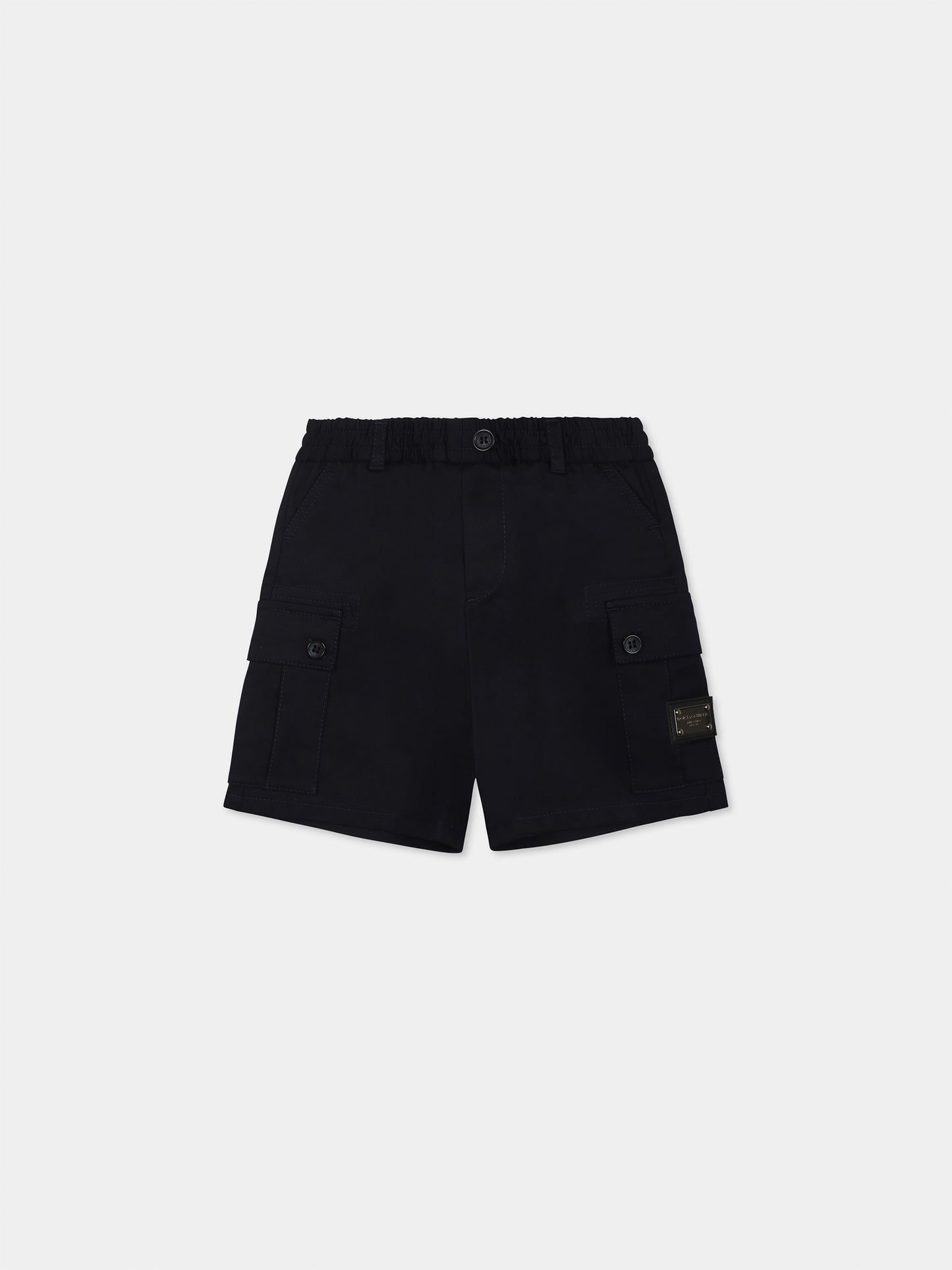 Short bleu pour bébé garçon avec logo