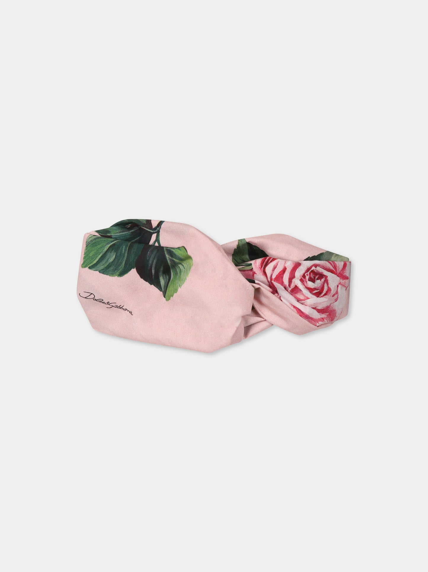 Bandeau  rose pour fille avec roses