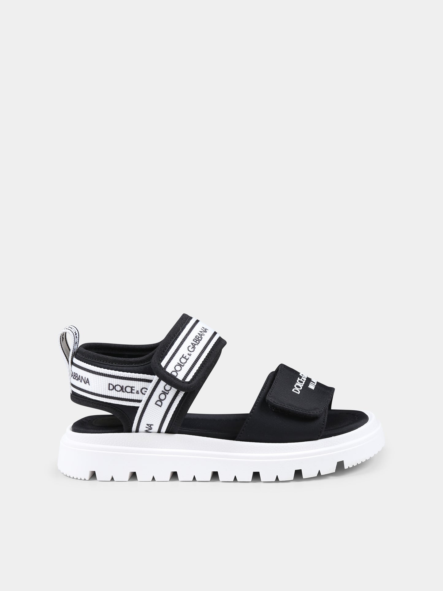 Sandali neri per bambini con logo,Dolce & Gabbana Kids,DA5249 AE928 89690
