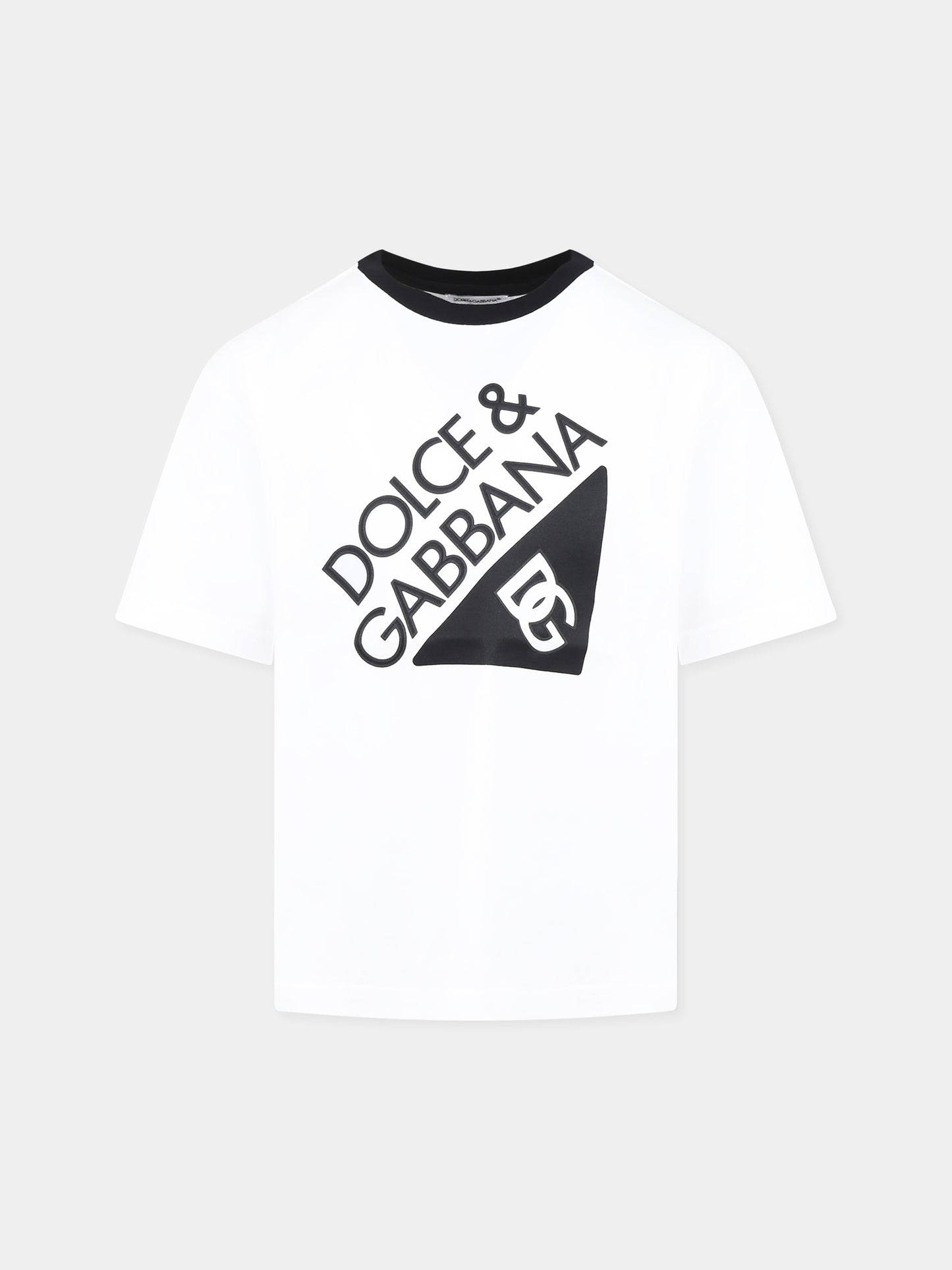 T-shirt blanc pour garçon avec logo