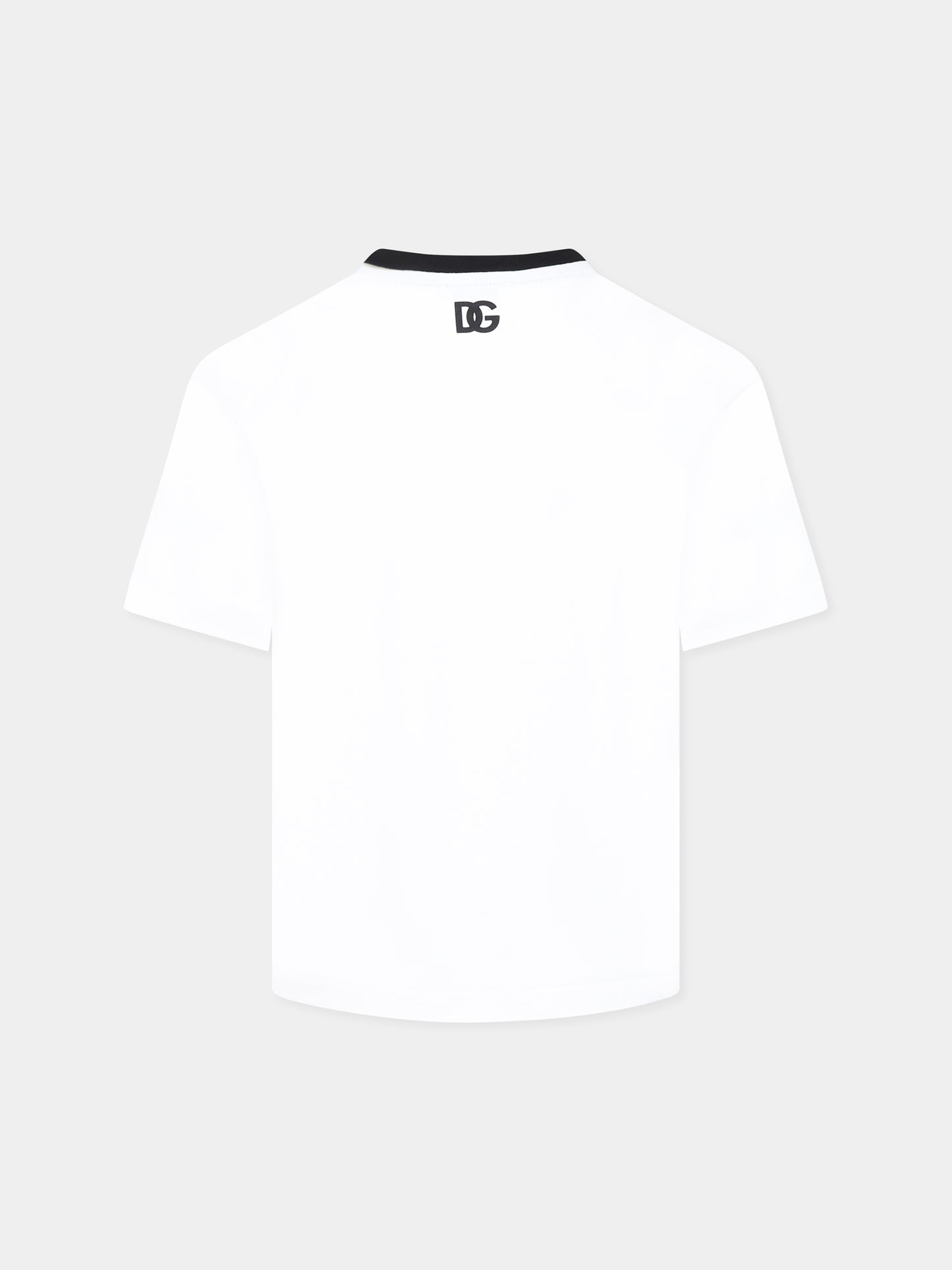T-shirt blanc pour garçon avec logo