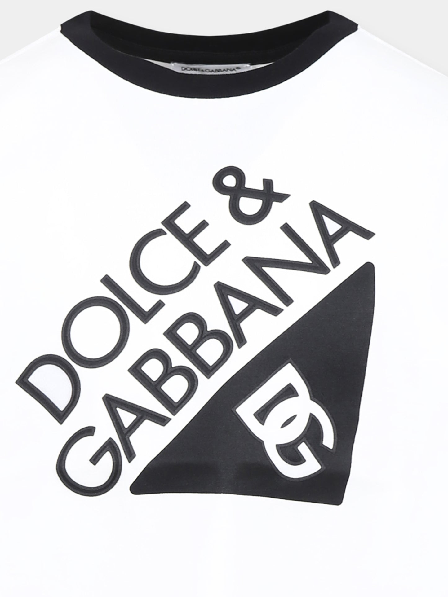 T-shirt blanc pour garçon avec logo