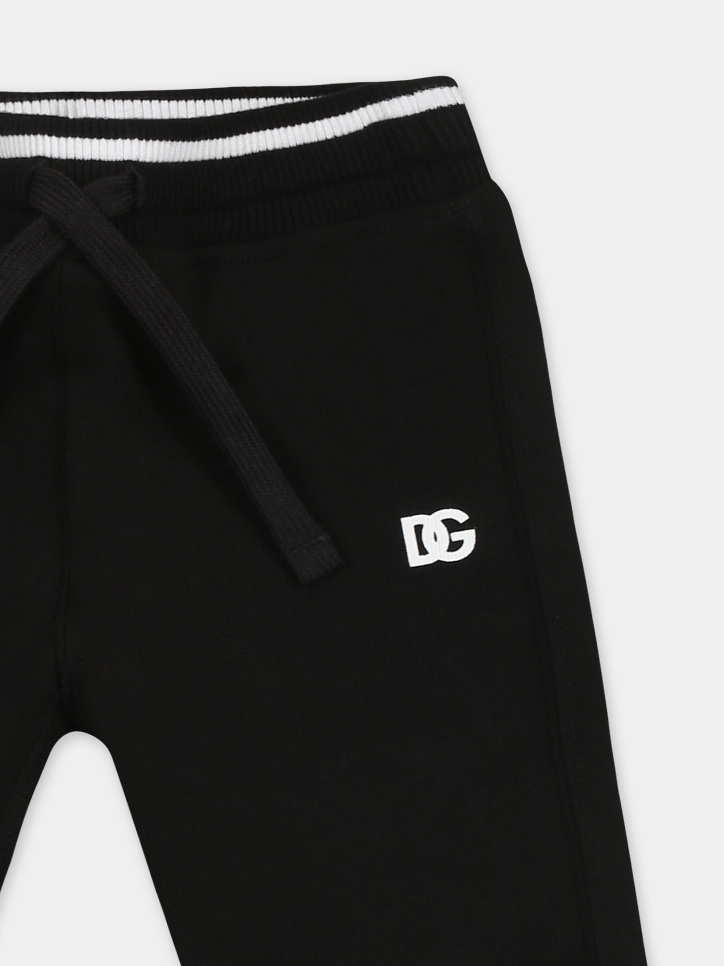 Pantalon noir pour bébé enfants avec logo