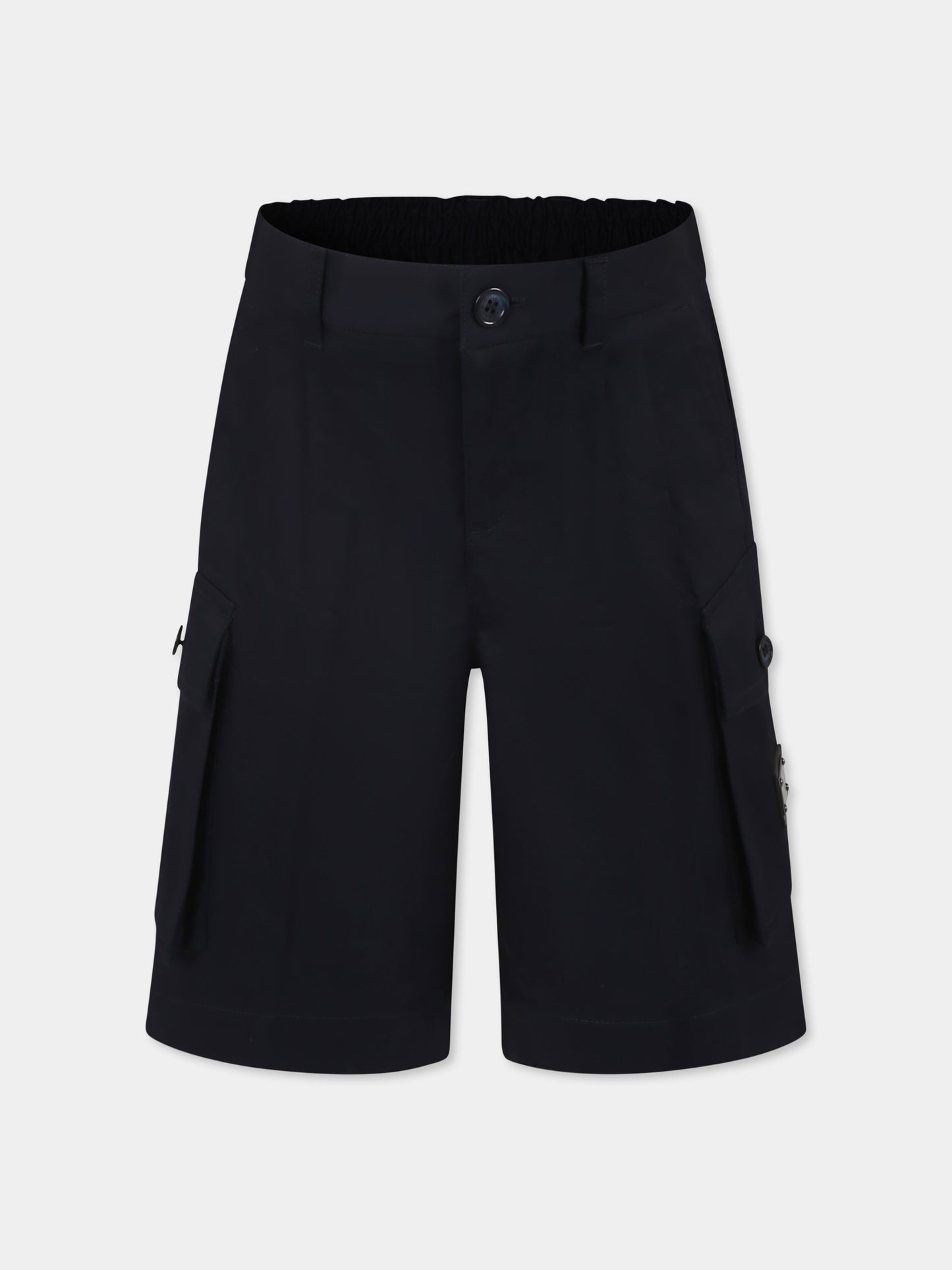 Short bleu pour garçon avec logo