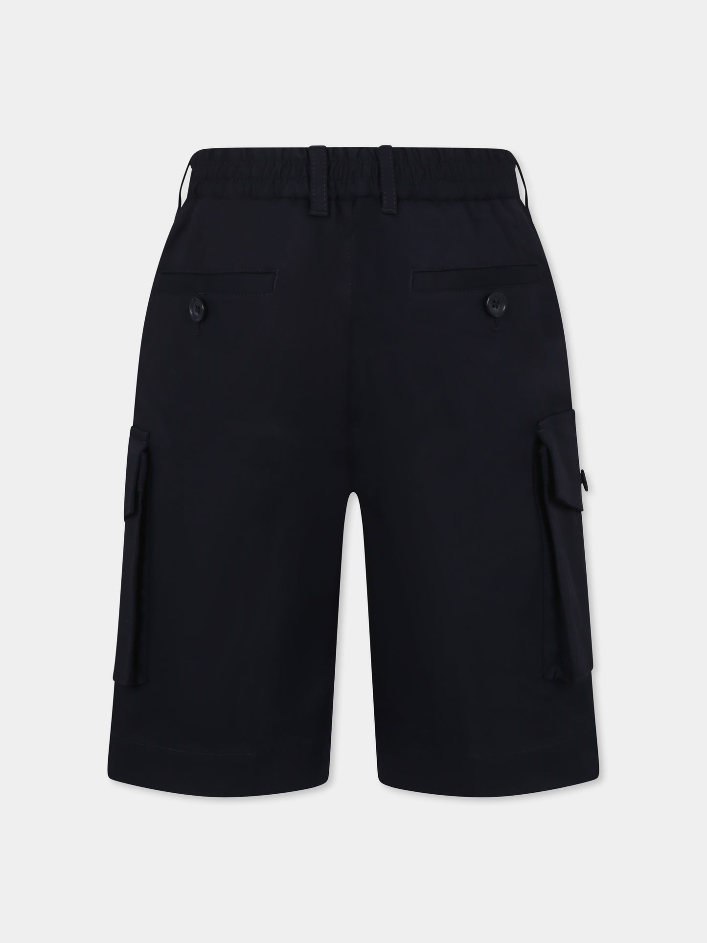 Short bleu pour garçon avec logo