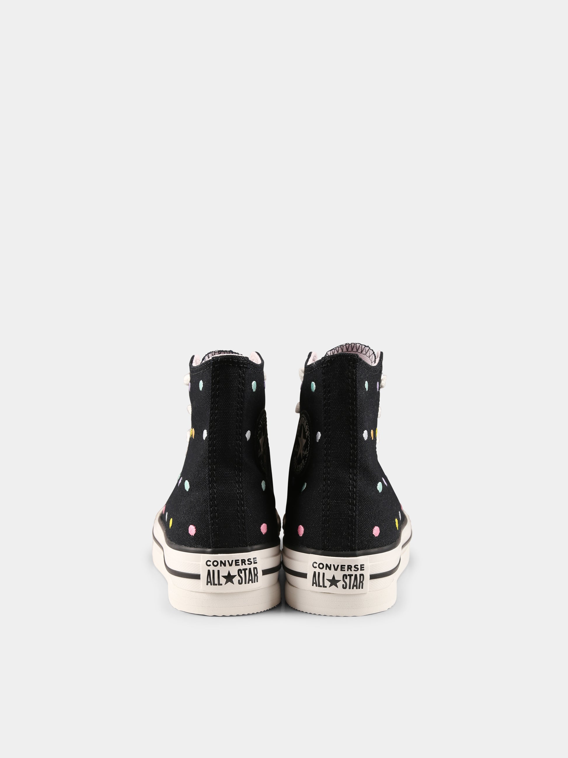 Sneakers Chuck Taylor All Star Eva Lift nere per bambina con pois,Converse,A12608C BLACK