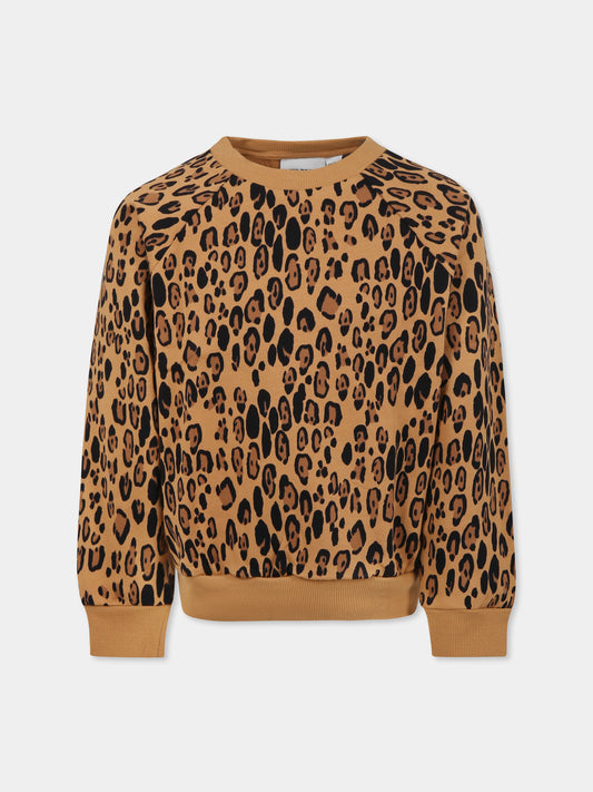 Felpa beige per bambini con stampa maculata,Mini Rodini,1000014413