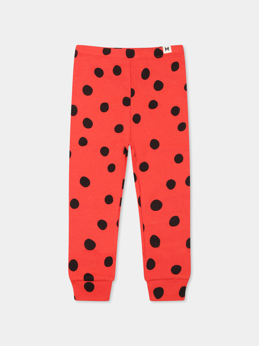 Leggings rossi per neonata con pois,Mini Rodini,2523010042