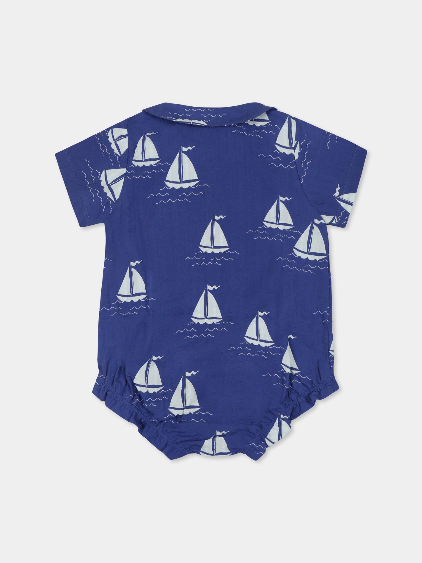 Pagliaccetto blu per neonati con barche a vele all over,Mini Rodini,2524011160