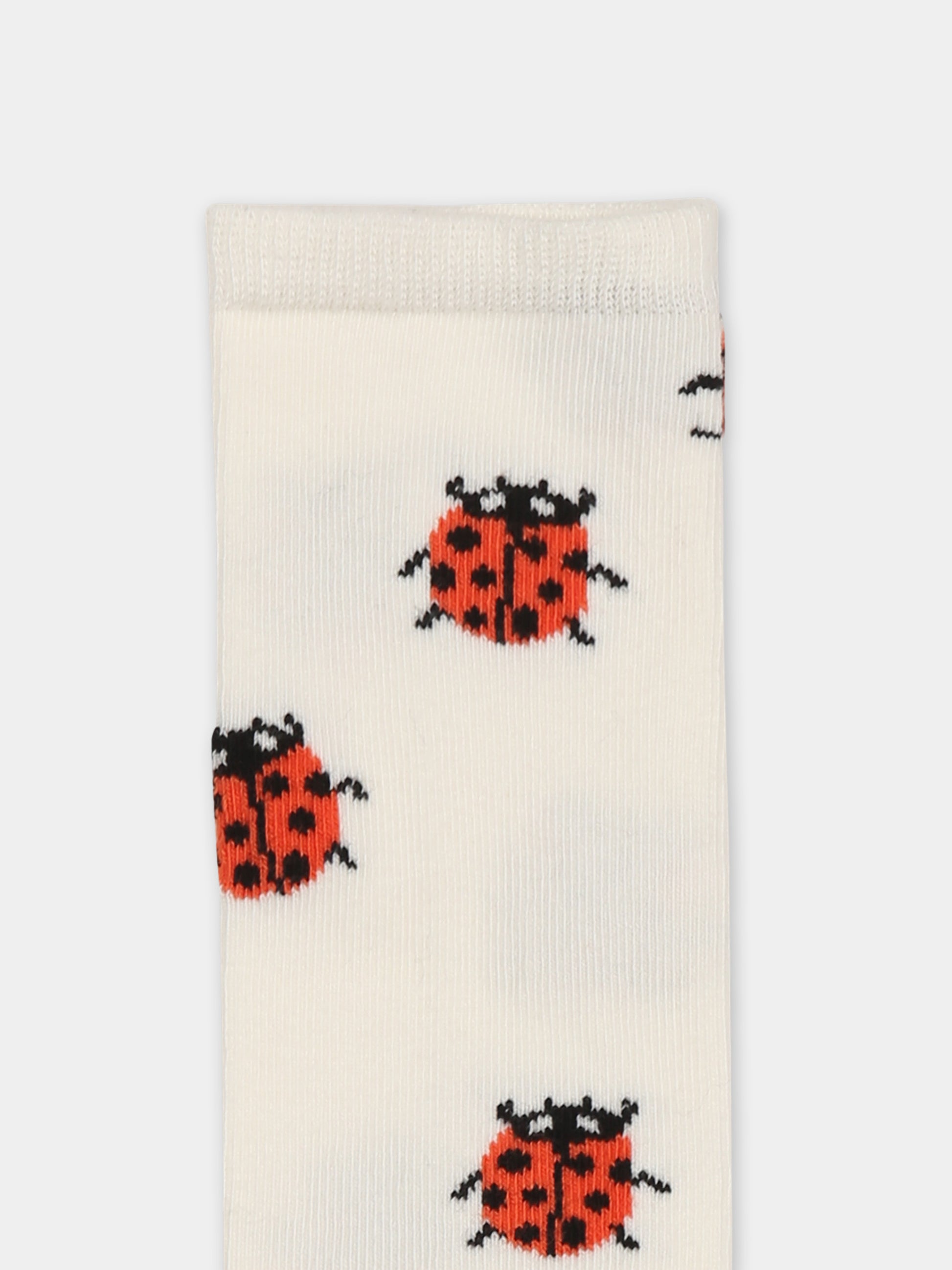 Calzini bianchi per bambina con coccinelle,Mini Rodini,2526011310