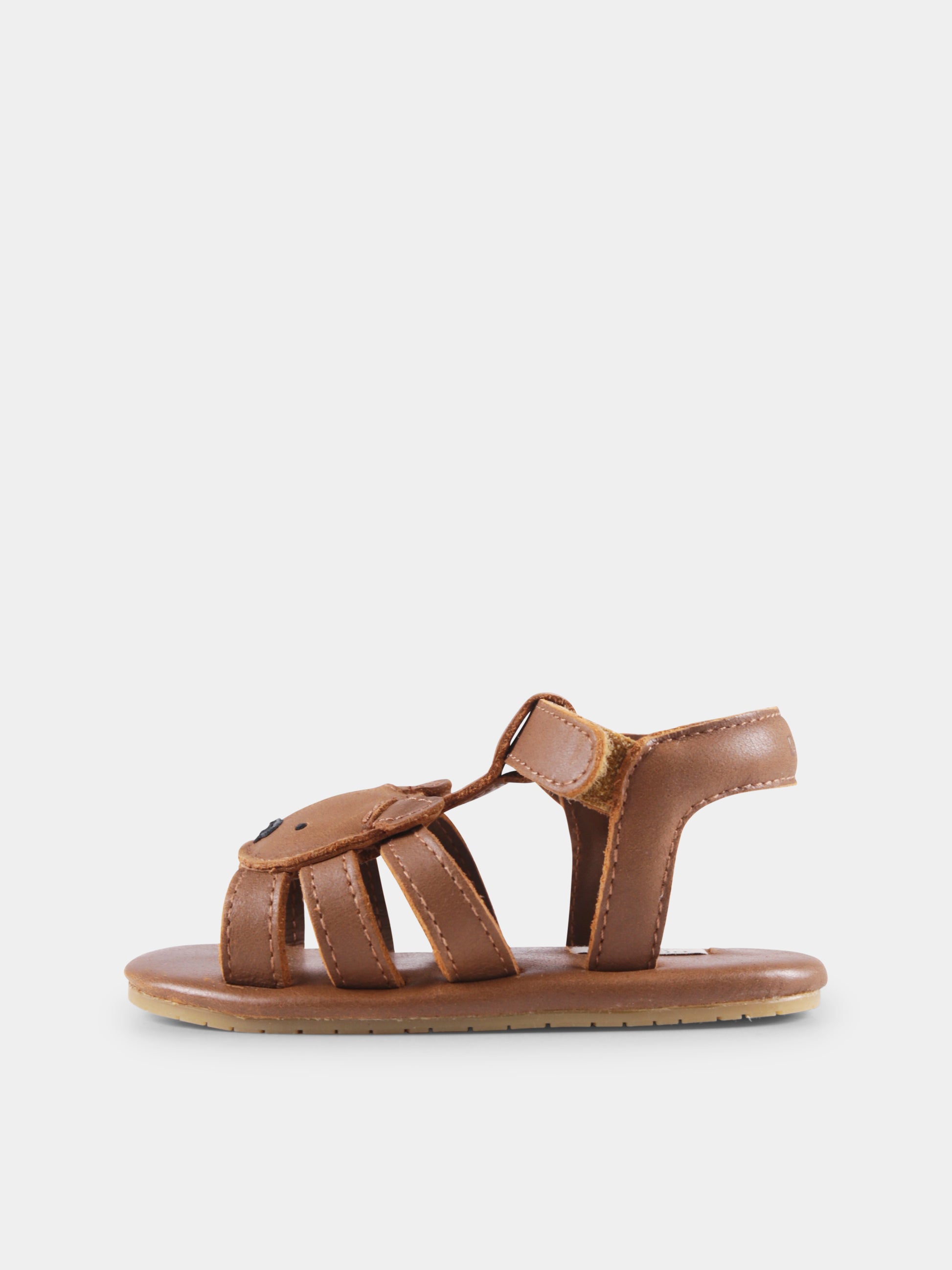 Sandali marroni per neonati con orso,Donsje,1039602 PU003