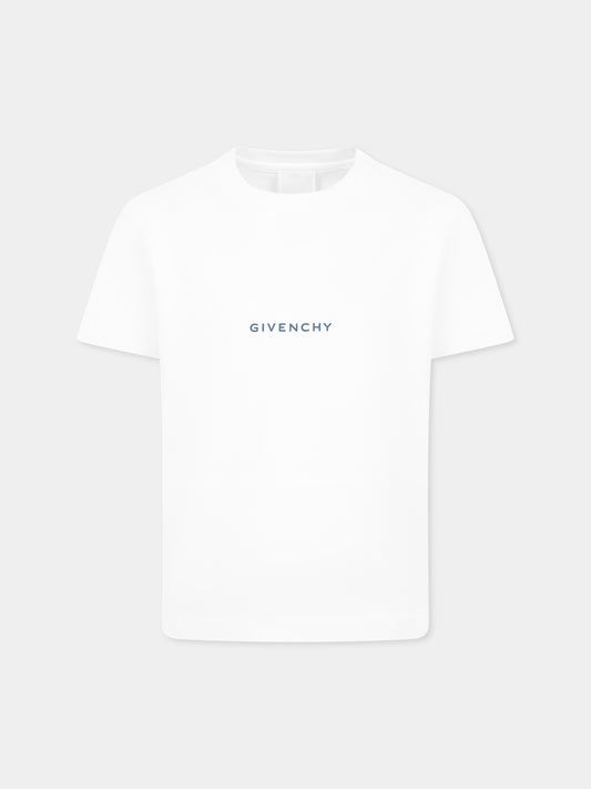 T-shirt blanc pour garçon avec logo