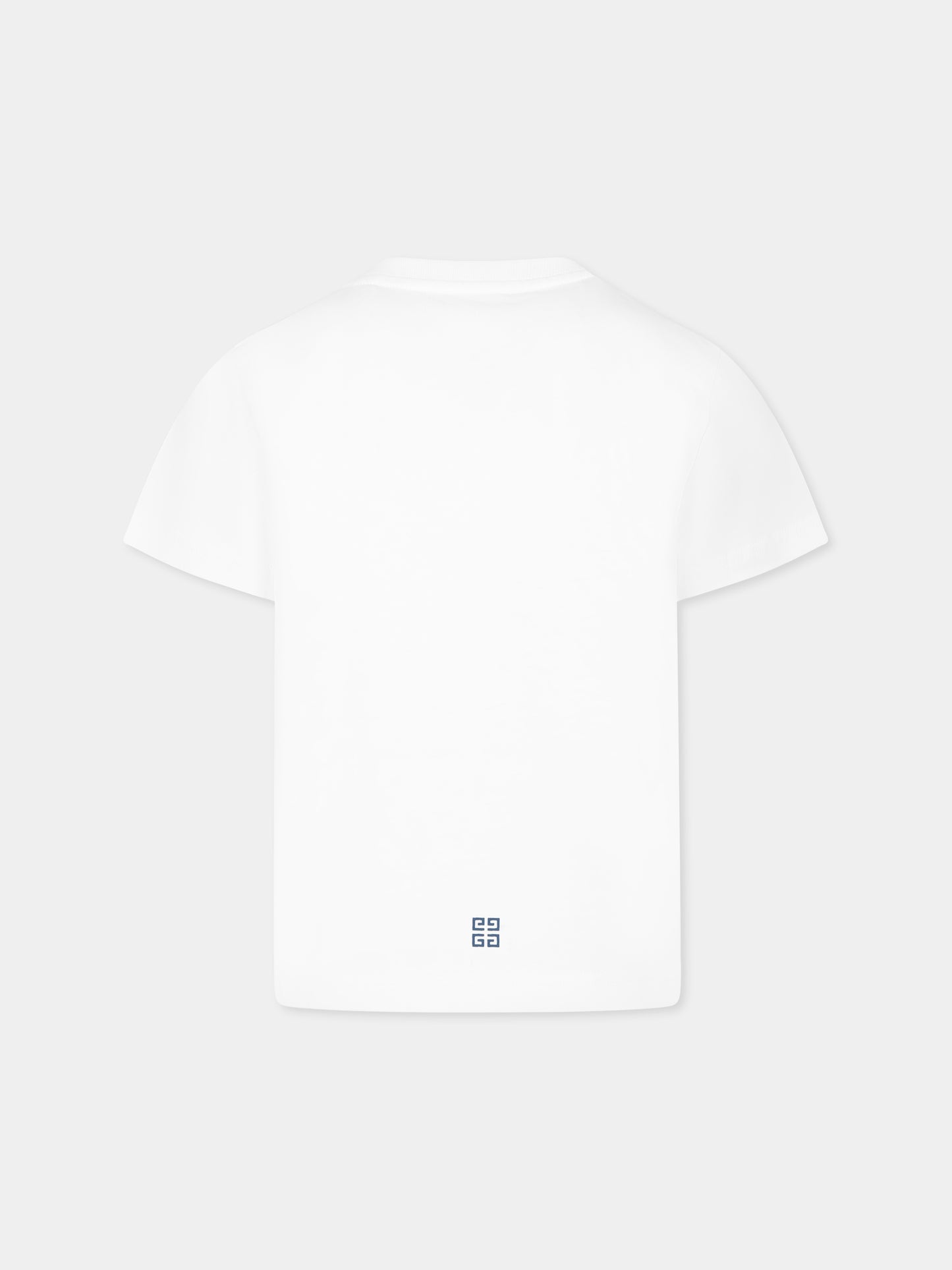 T-shirt blanc pour garçon avec logo