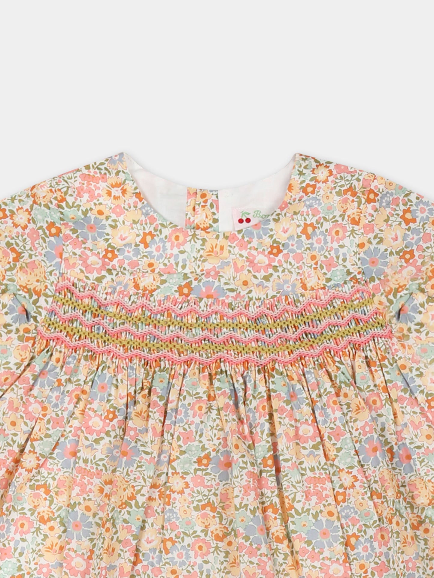 Vestito multicolor per neonata con stampa floreale,Bonpoint,S05XDRW00031 525C