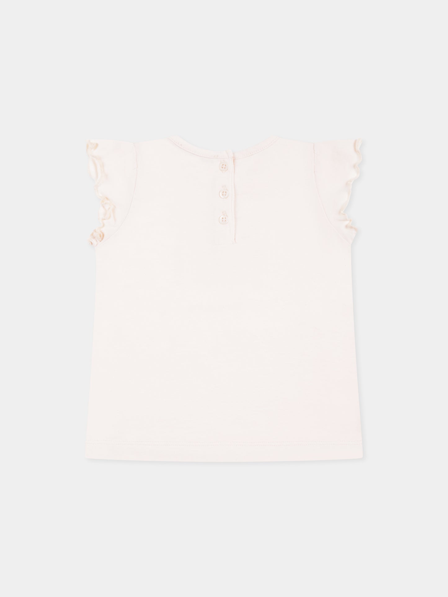 T-shirt rose pour bébé fille avec cerises