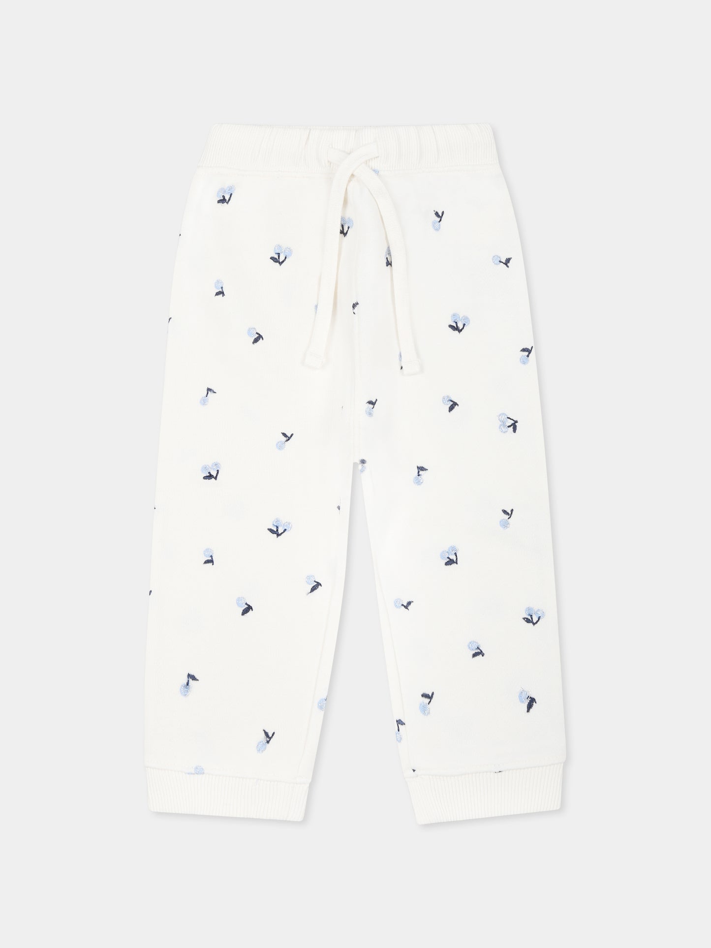 Pantalon ivoire pour bébé fille avec cerises