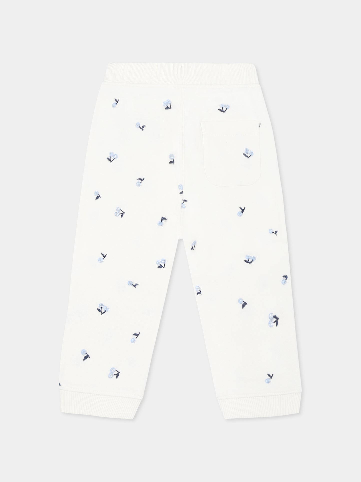 Pantalon ivoire pour bébé fille avec cerises