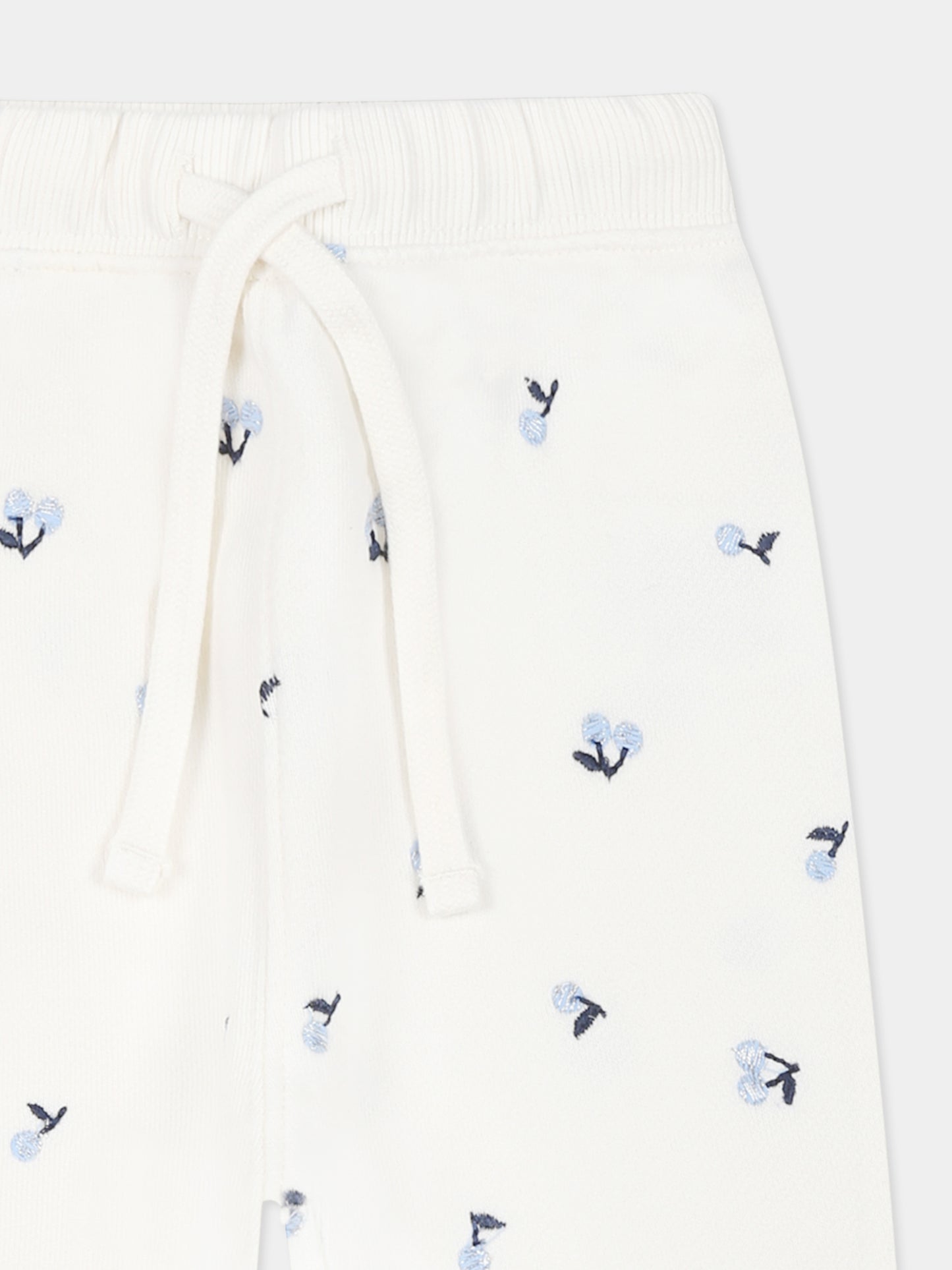 Pantalon ivoire pour bébé fille avec cerises