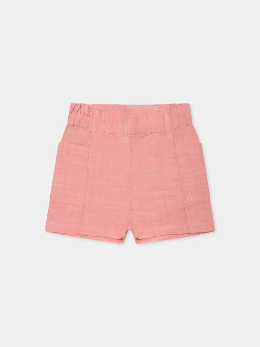 Shorts rosa per neonata con ciliegie,Bonpoint,S05XBEW00003 023C