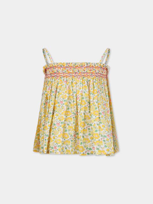 Top multicolore pour fille avec imprimé floral