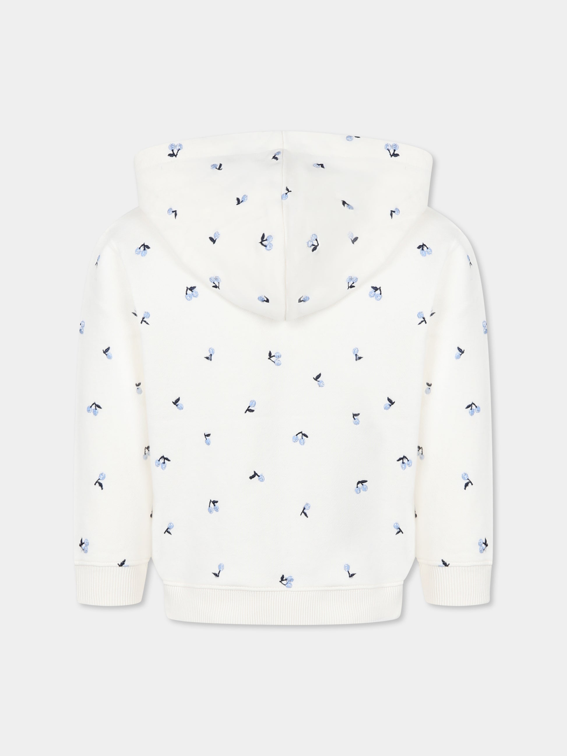 Felpa avorio per bambina con ciliegie,Bonpoint,S05GSWK00008 672