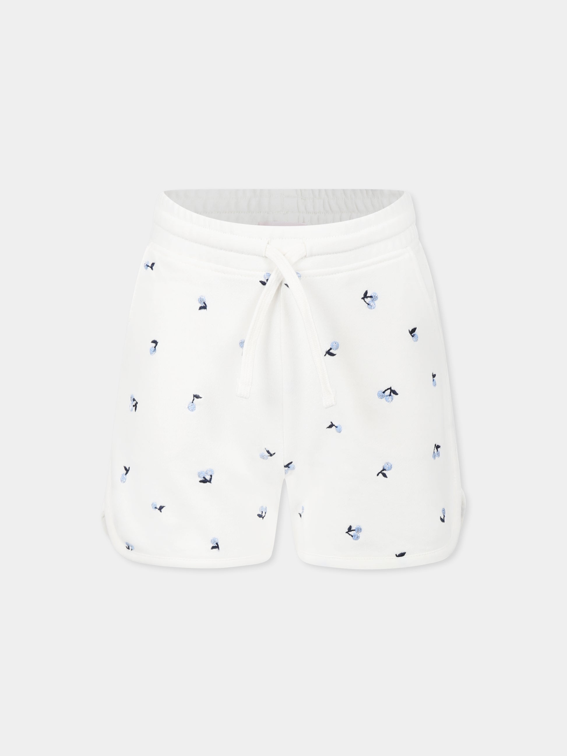 Shorts avorio per bambina con ciliegie,Bonpoint,S05GBEK00003 672