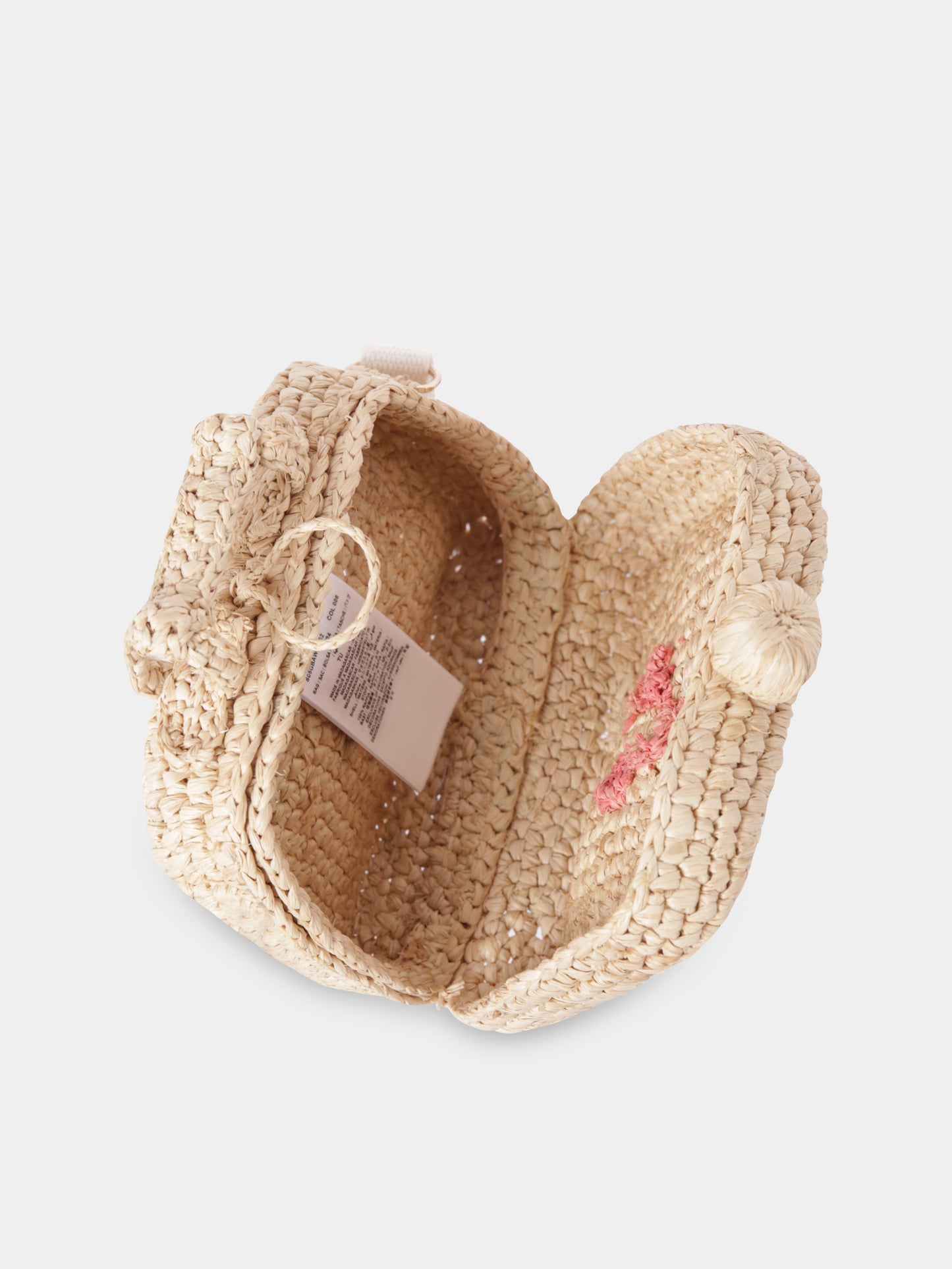 Borsa beige per bambina con ciliegie,Bonpoint,S05GBAW00002 006