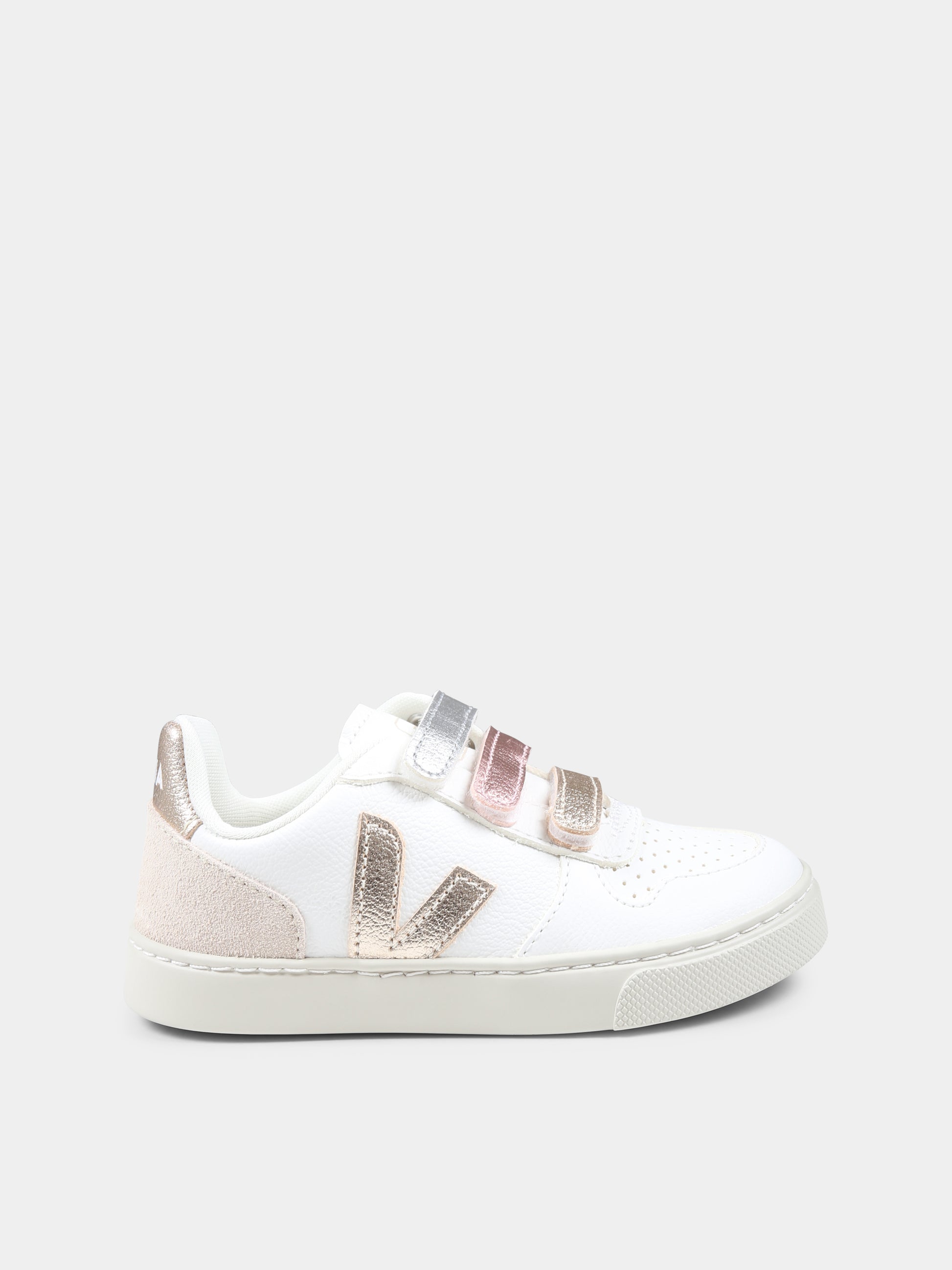 Sneakers bianche per bambina con logo,Veja,CV0520647C