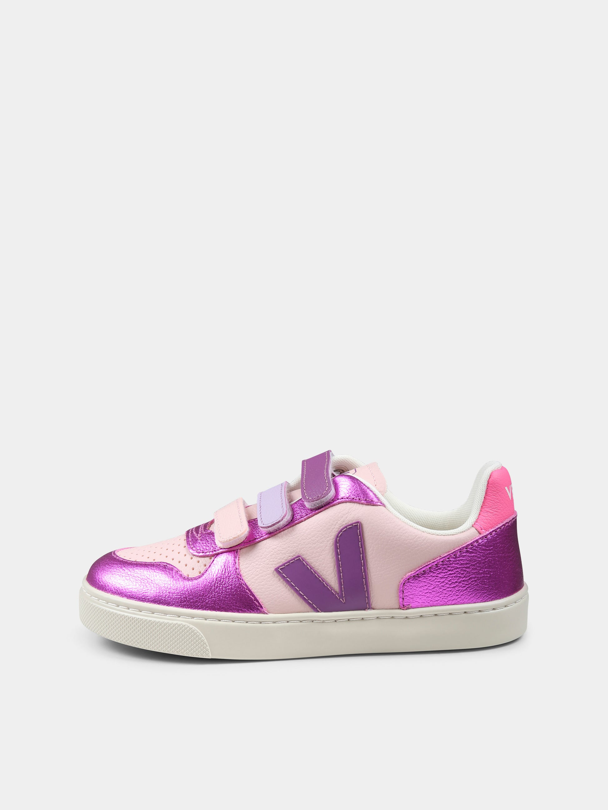 Sneakers rosa per bambina con logo,Veja,CV0520648C