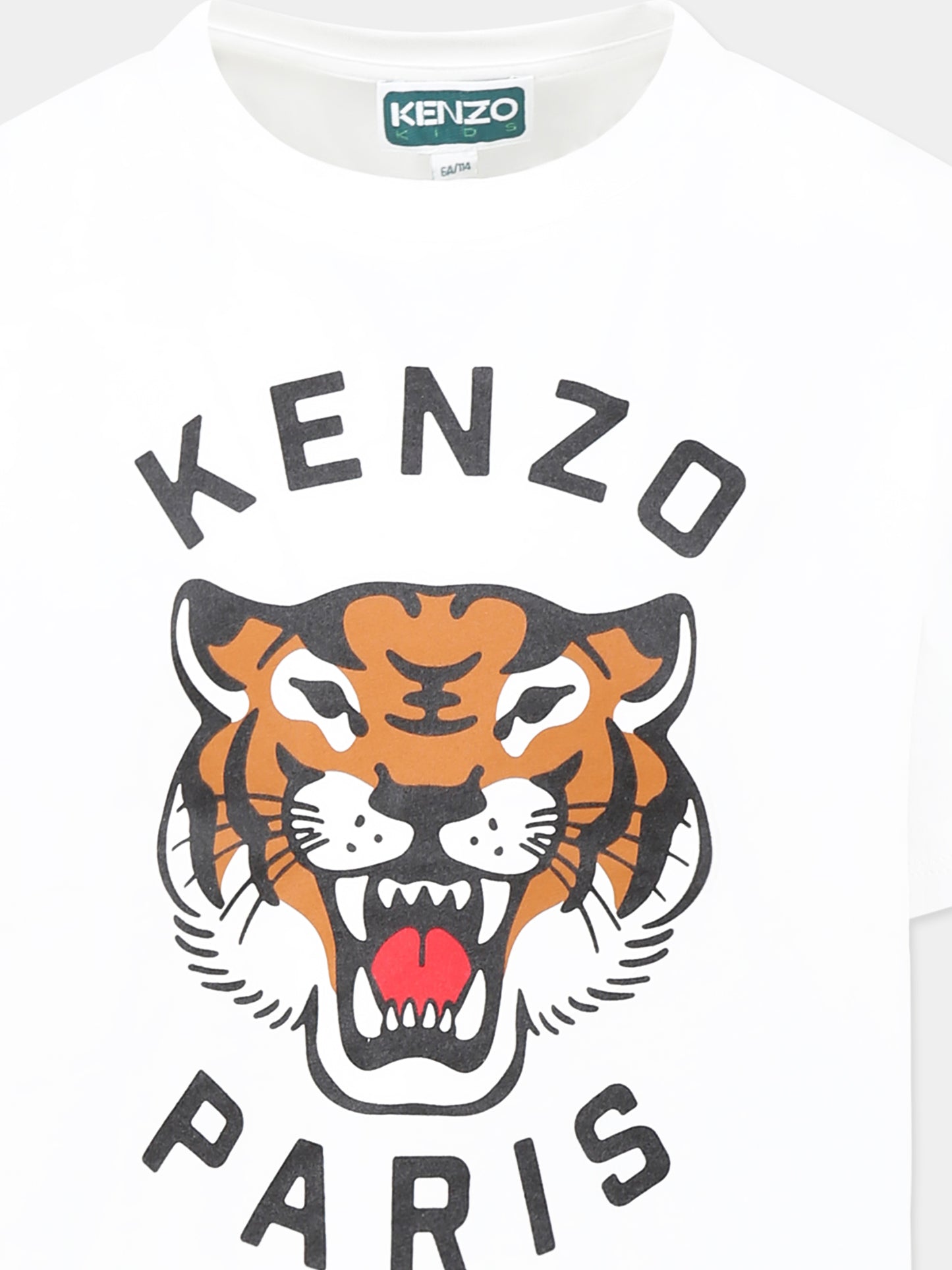 T-shirt blanc pour fille avec Lucky Tiger