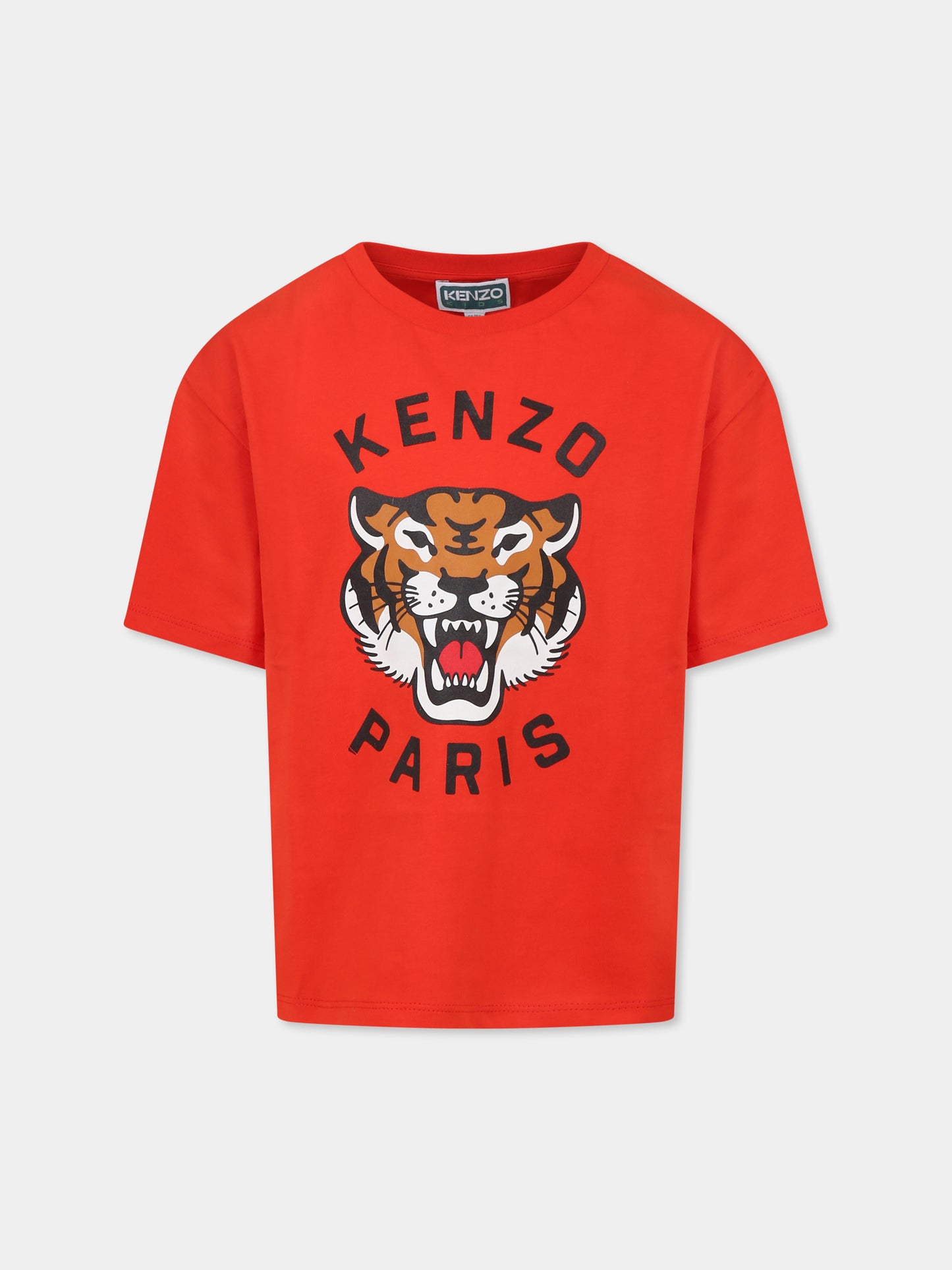 Sweat rouge pour enfants avec Lucky Tiger