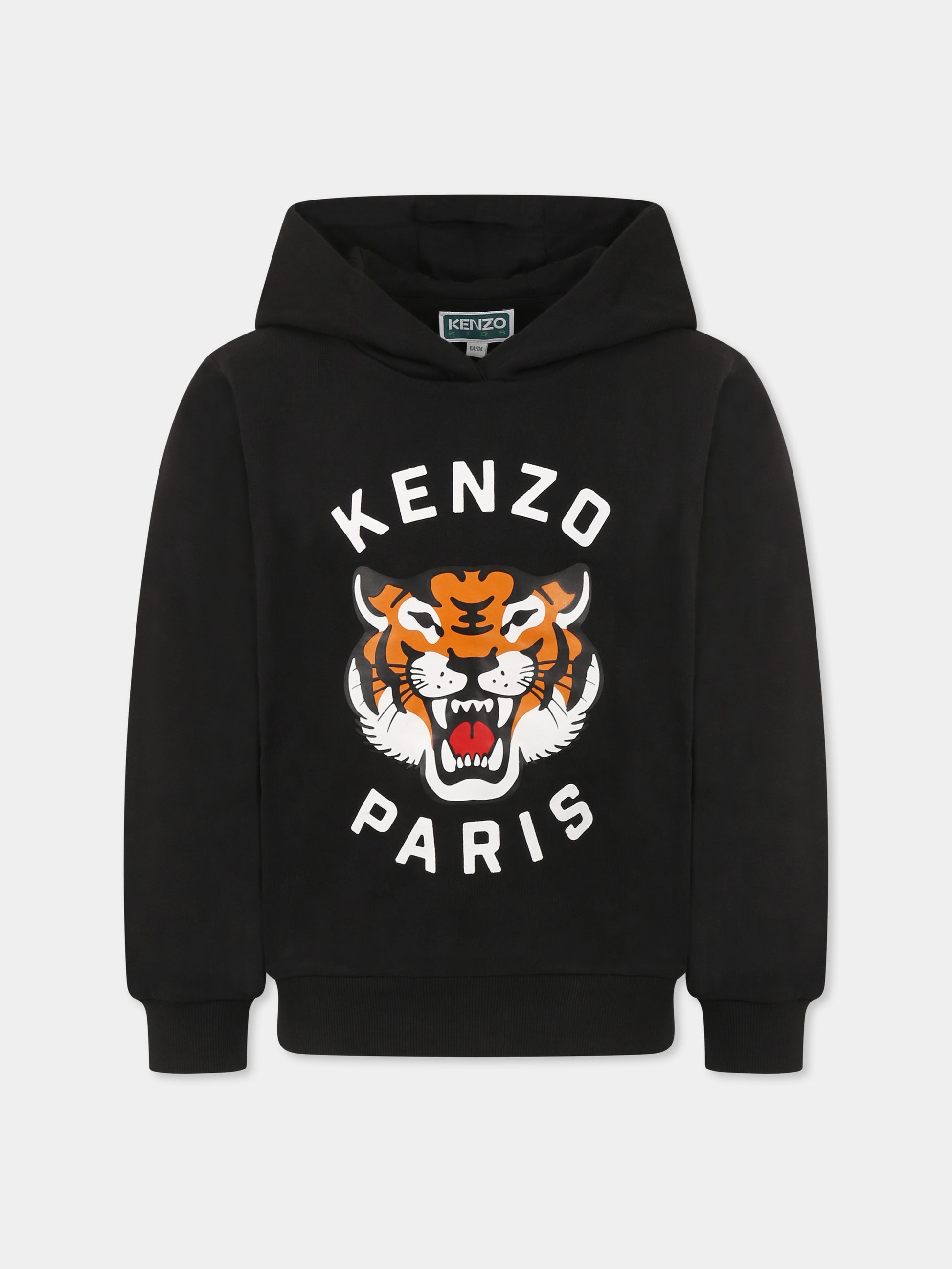Felpa grigia per bambini con Lucky Tiger,Kenzo Kids,K61124 095