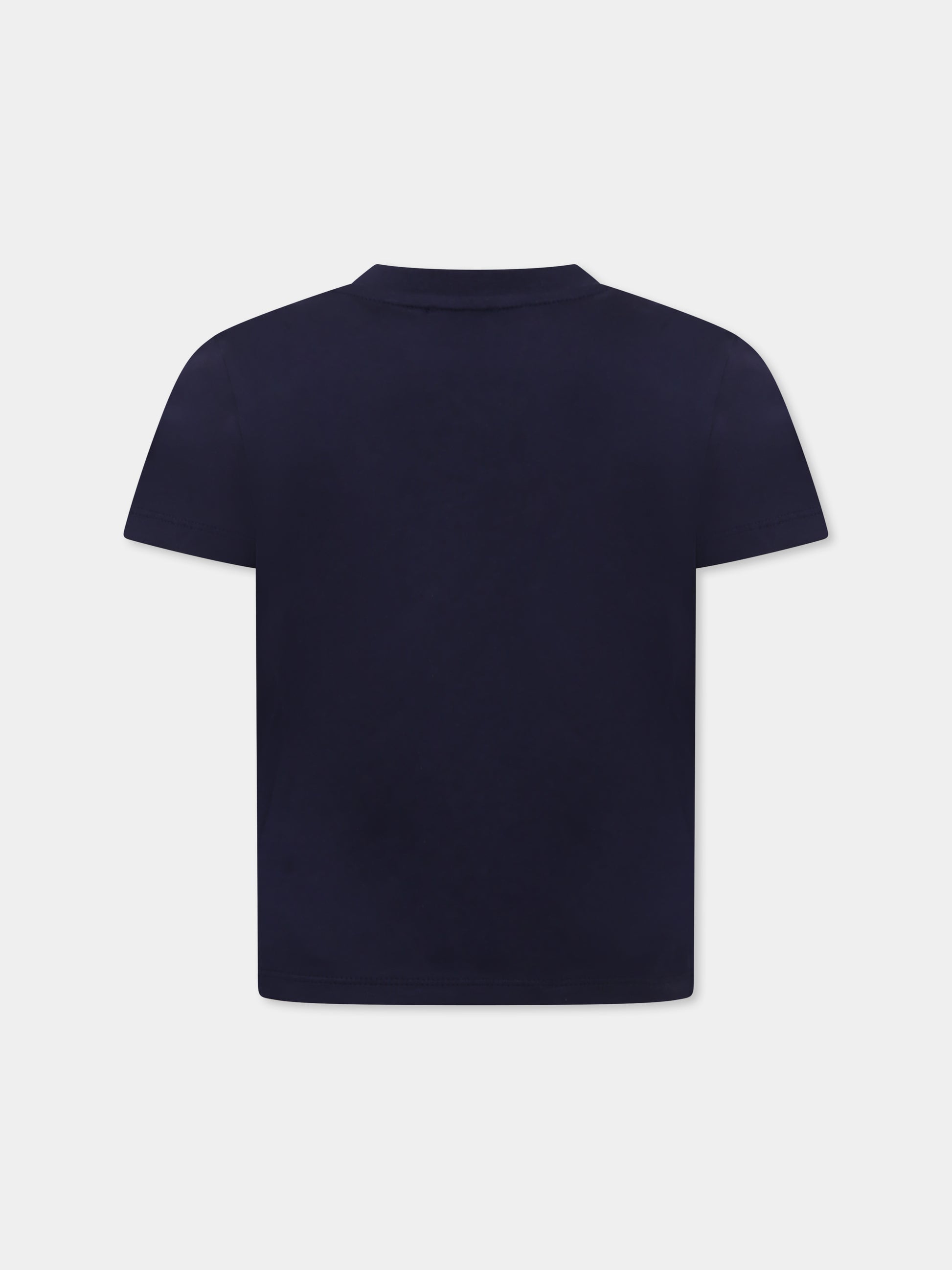 T-shirt blu per bambini con logo,Kenzo Kids,K61142 848