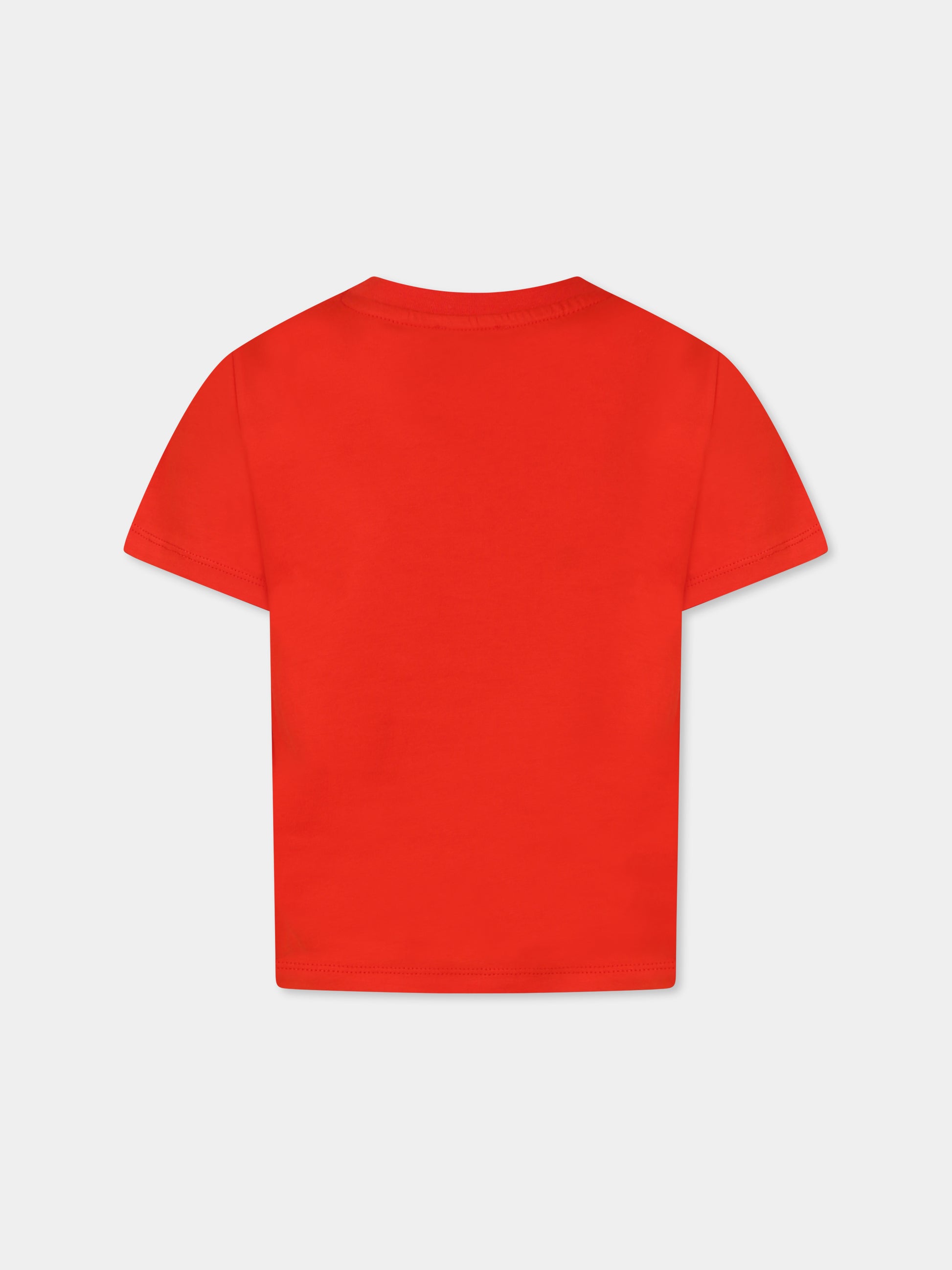 T-shirt rossa per bambini con logo,Kenzo Kids,K61142 997