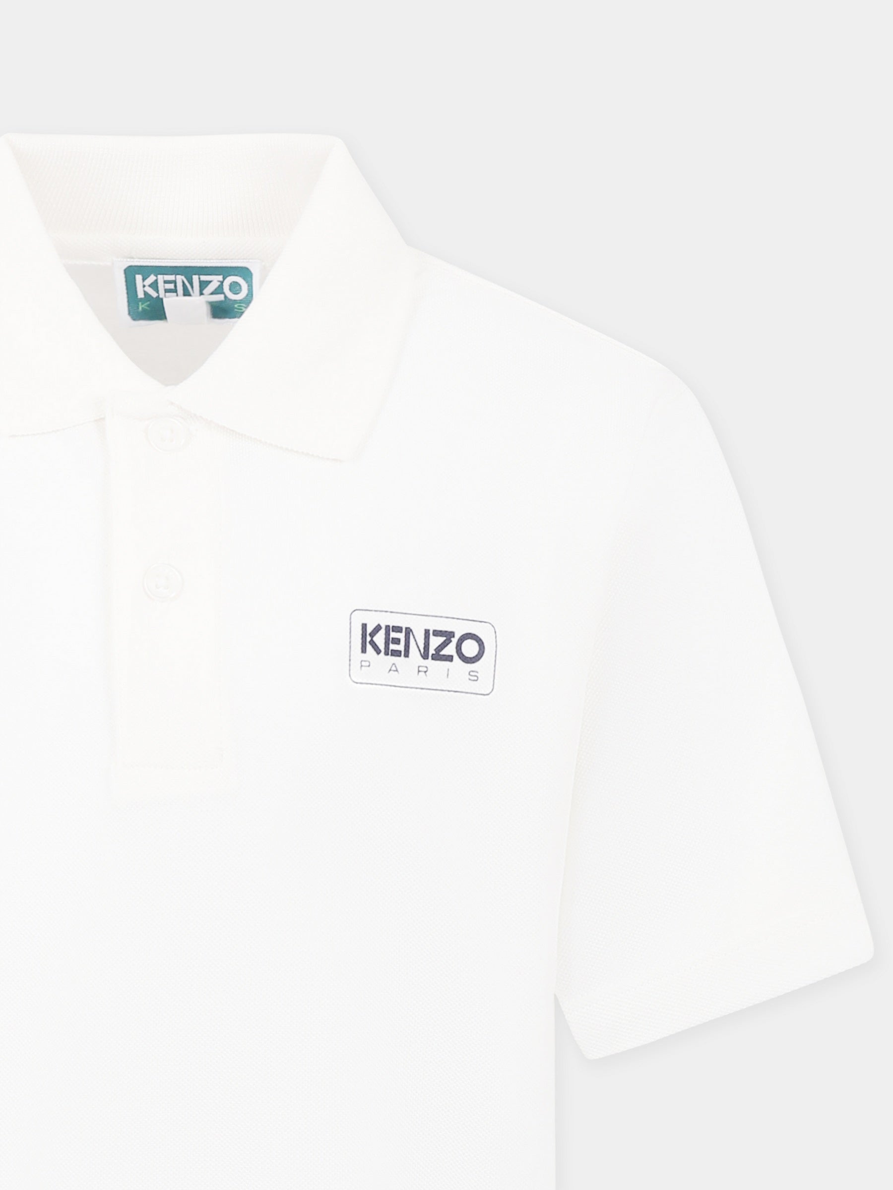 Polo avorio per bambino con logo,Kenzo Kids,K61105 117