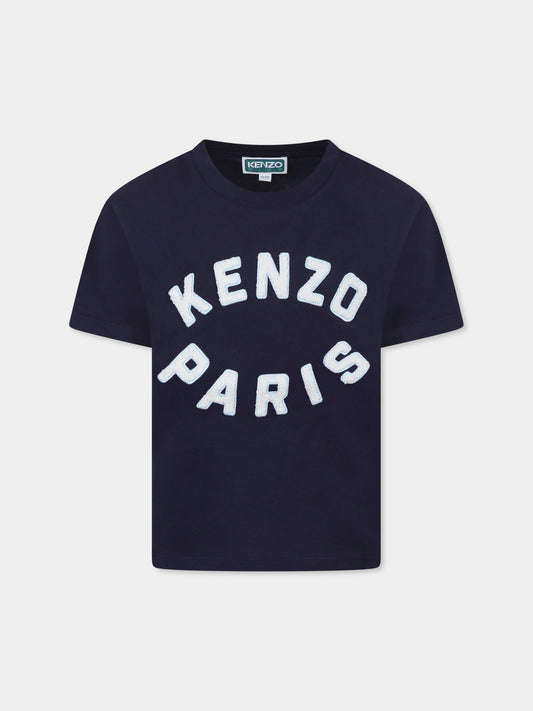 T-shirt bleu pour enfants avec logo
