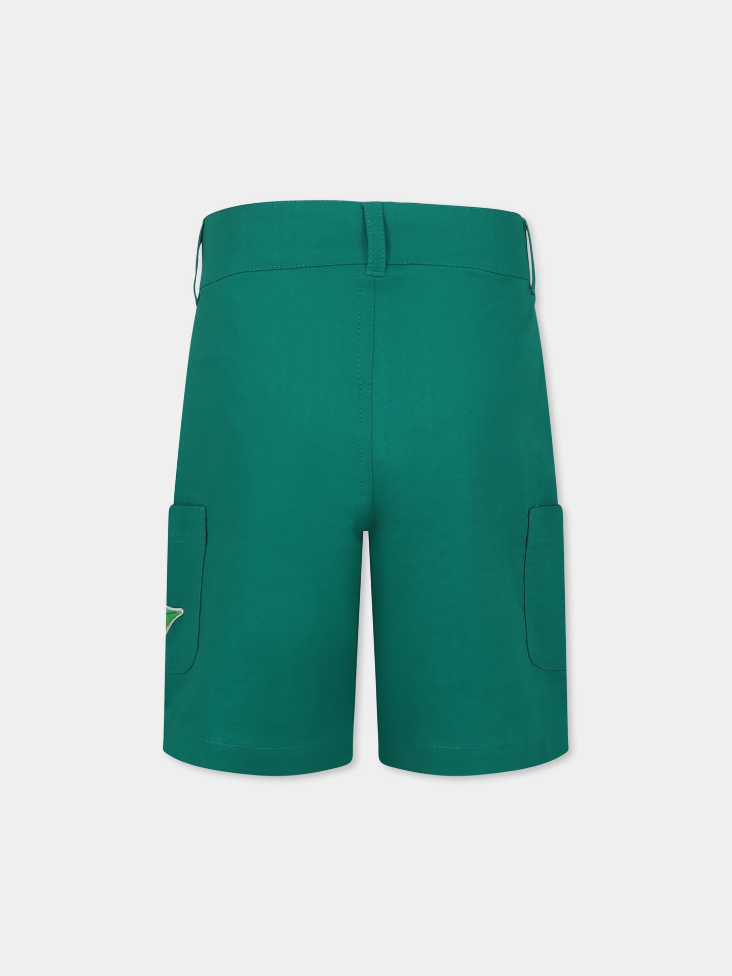 Shorts verdi per bambino con logo,Kenzo Kids,K60906 674