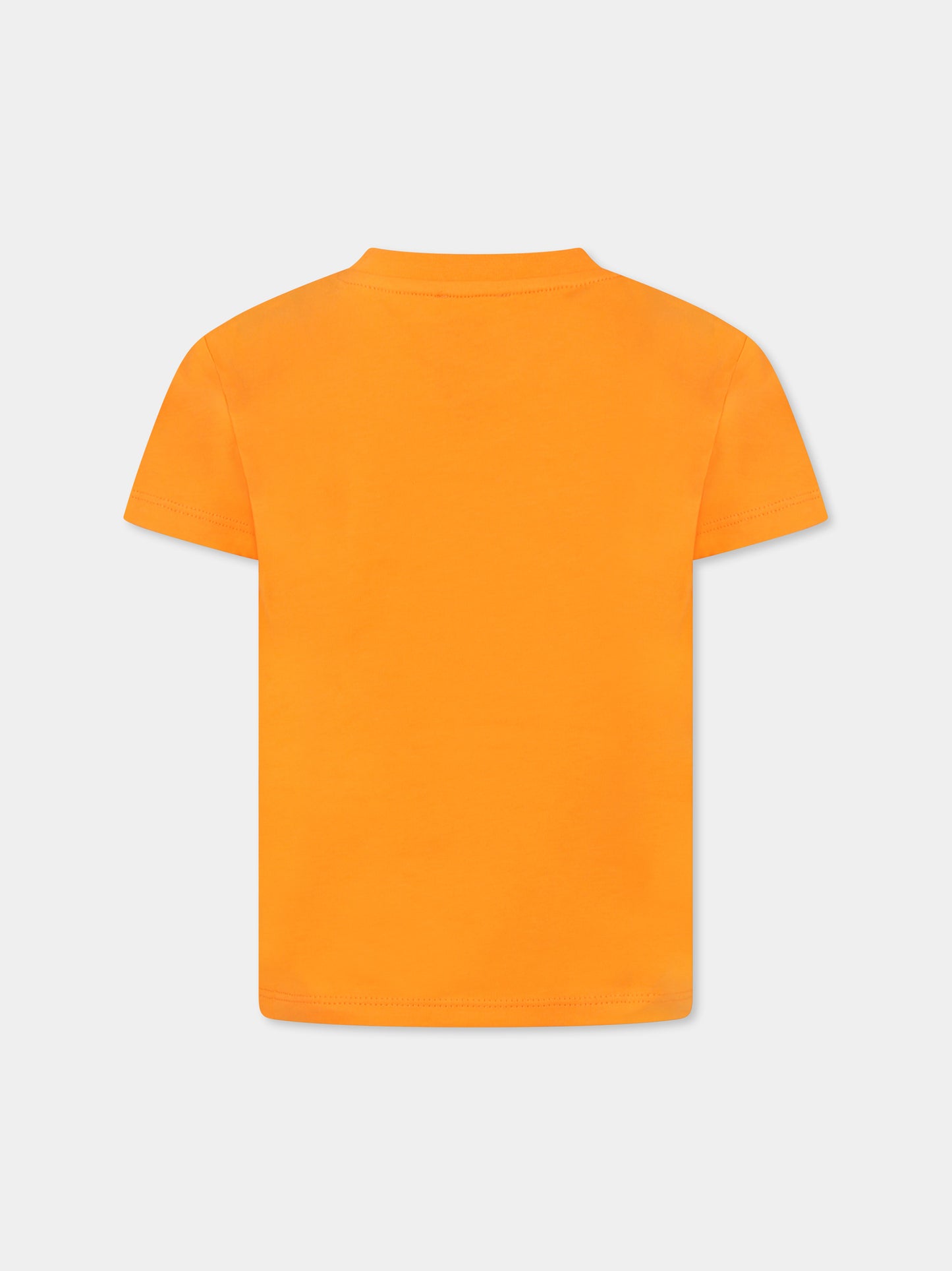T-shirt orange pour garçon avec logo