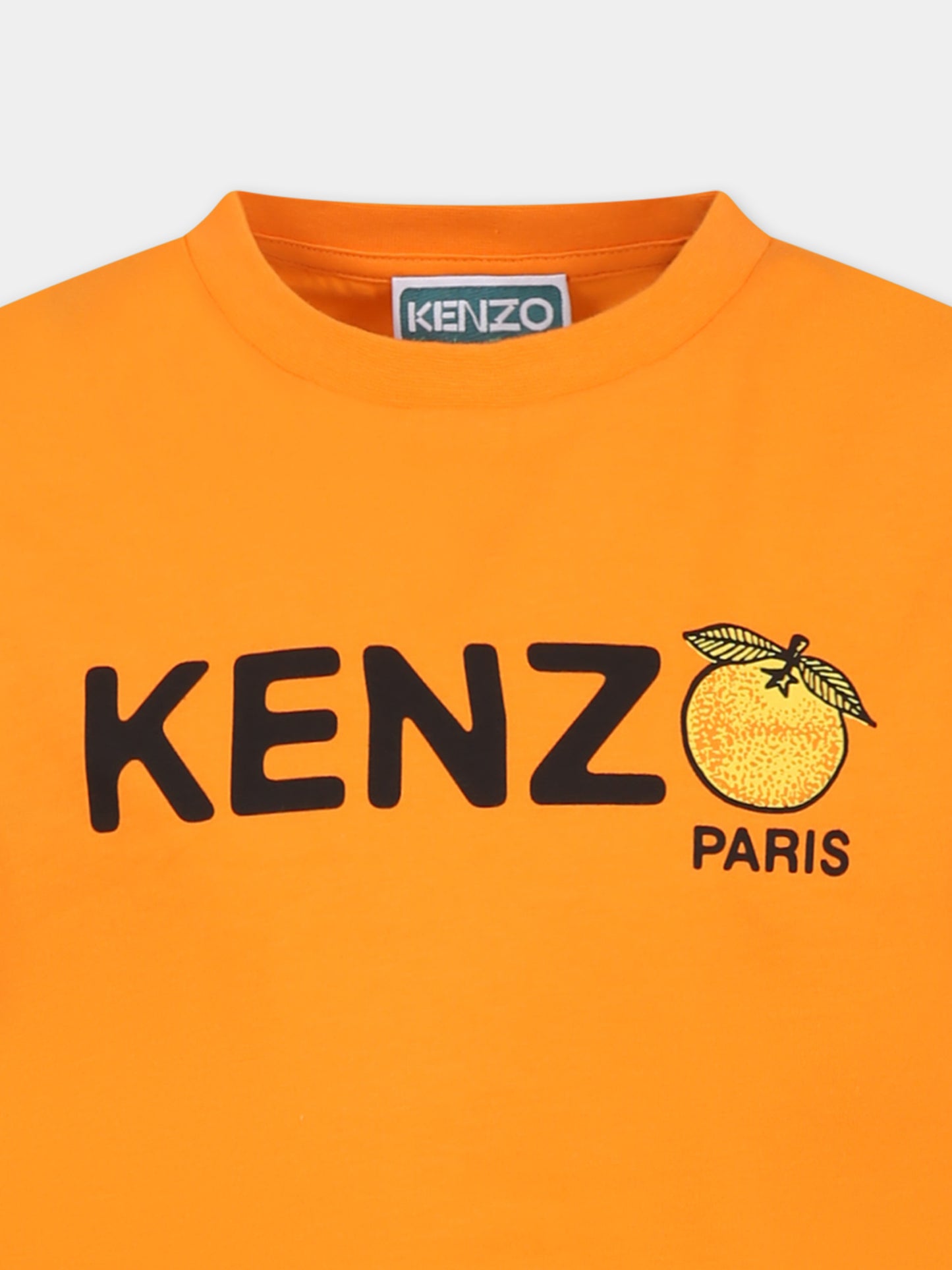 T-shirt orange pour garçon avec logo