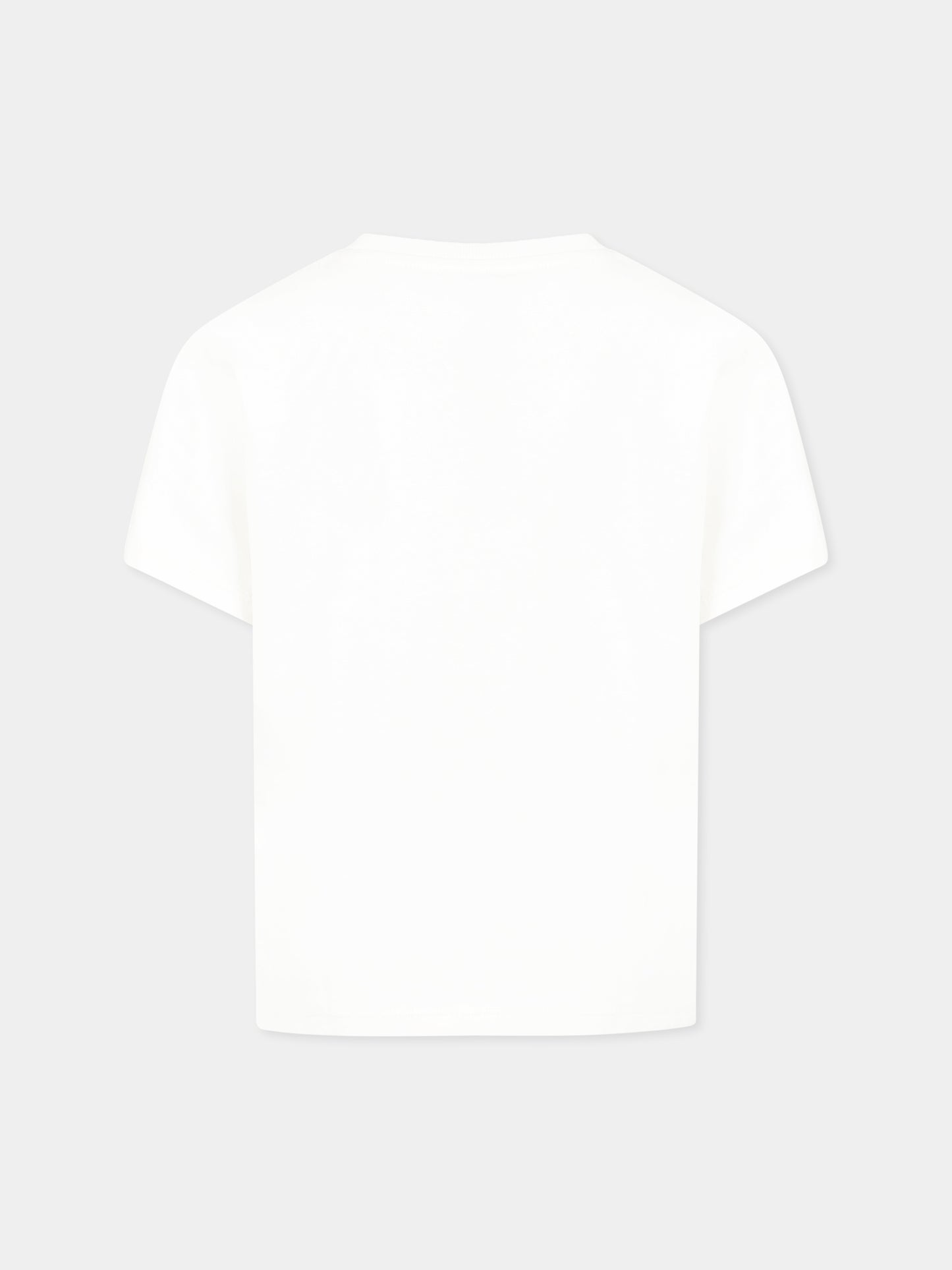 T-shirt blanc pour garçon avec imprimé Kenzo Seigaiha