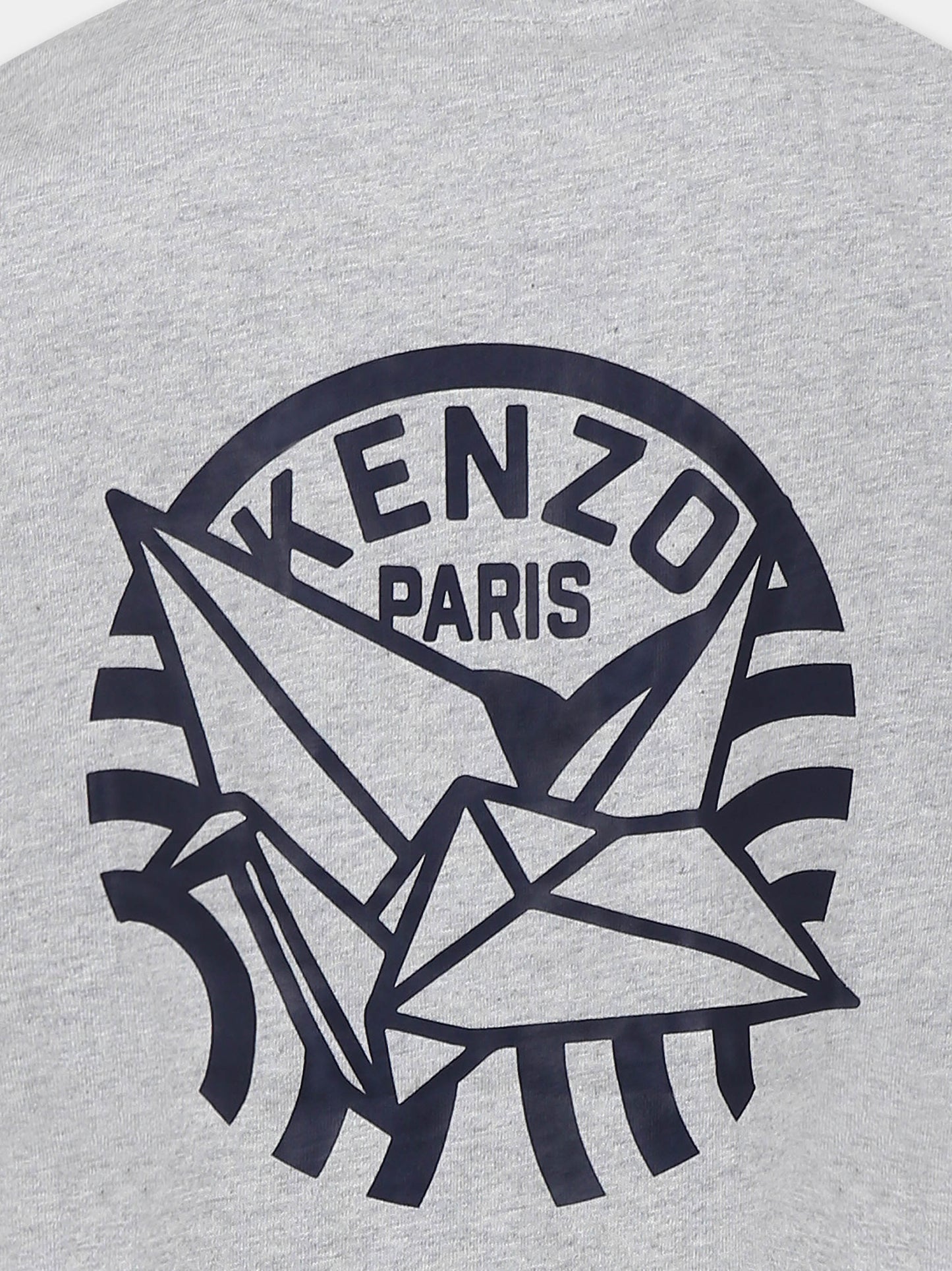 T-shirt gris pour garçon avec imprimé Kenzo Seigaiha