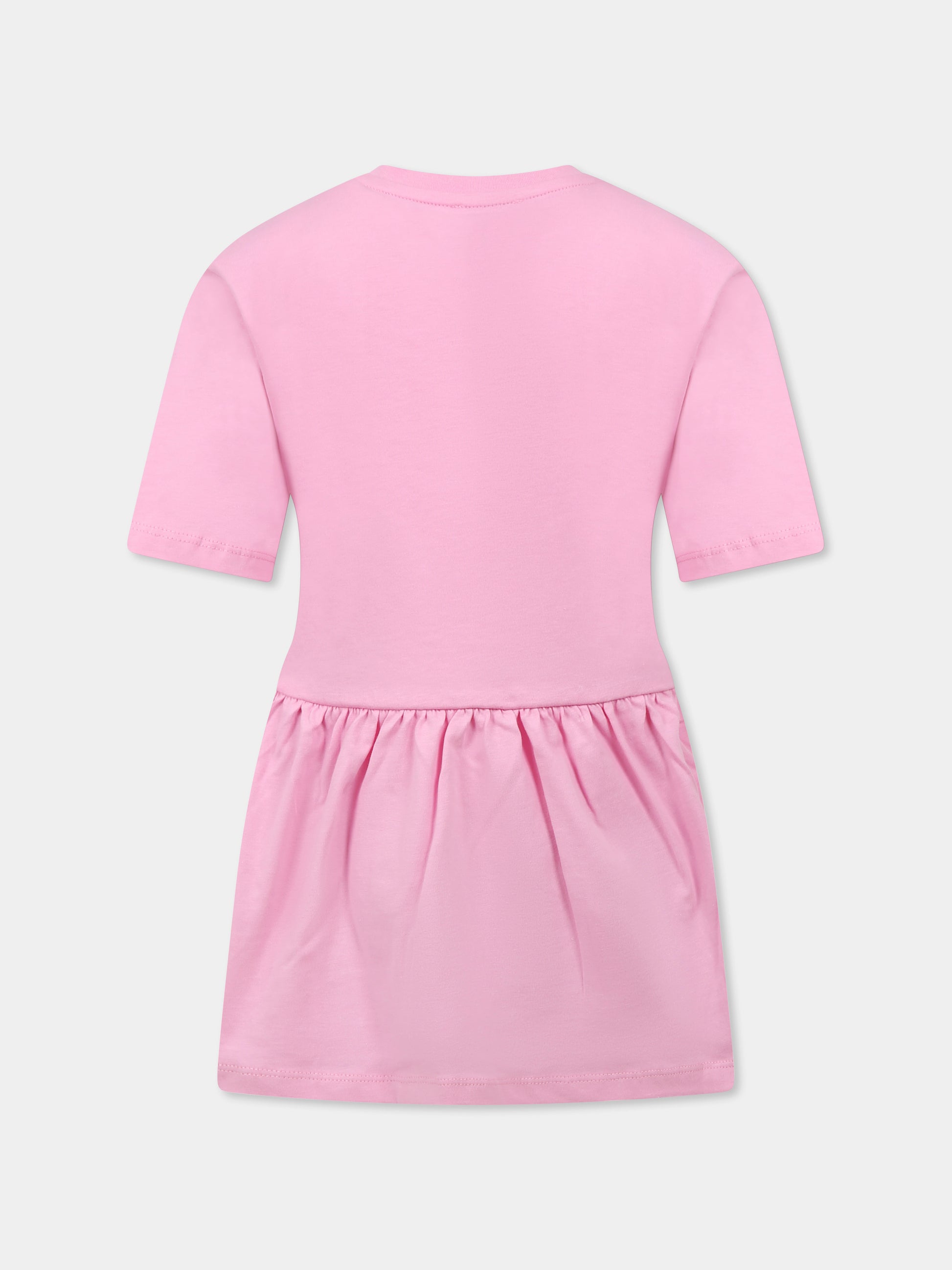 Vestito rosa per bambina con logo,Kenzo Kids,K61021 465