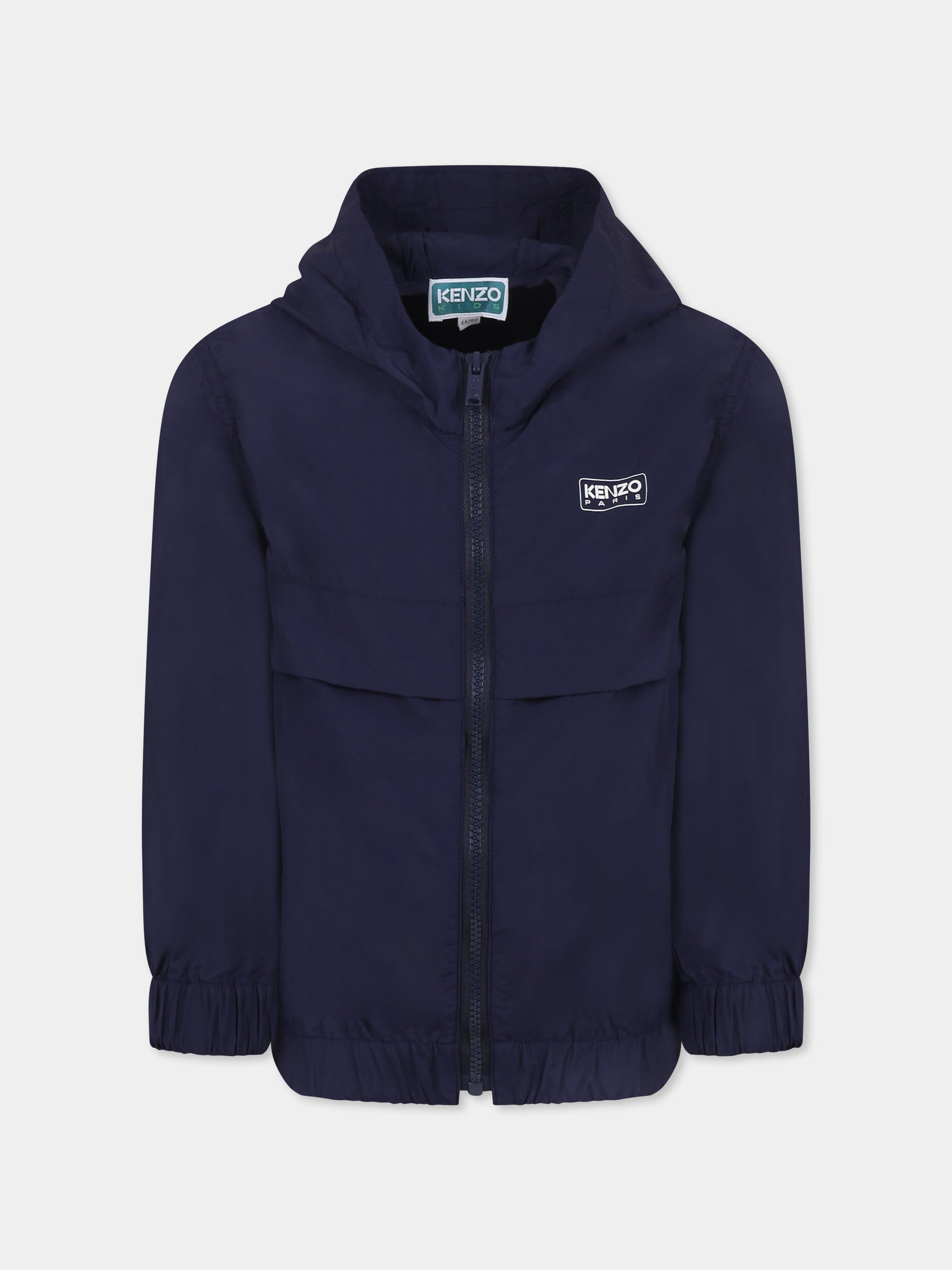Giacca a vento blu per bambini con logo,Kenzo Kids,K61155 848