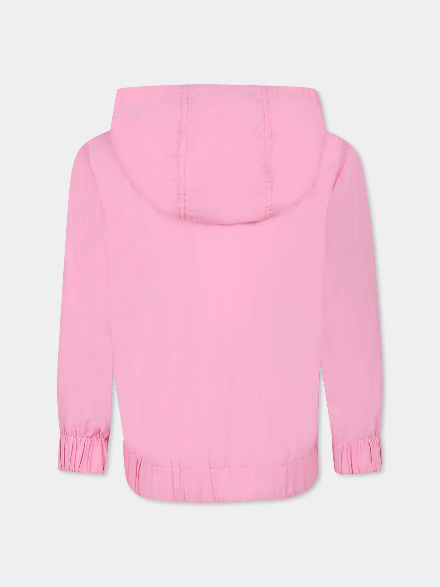 Giacca a vento rosa per bambina con logo,Kenzo Kids,K61155 465