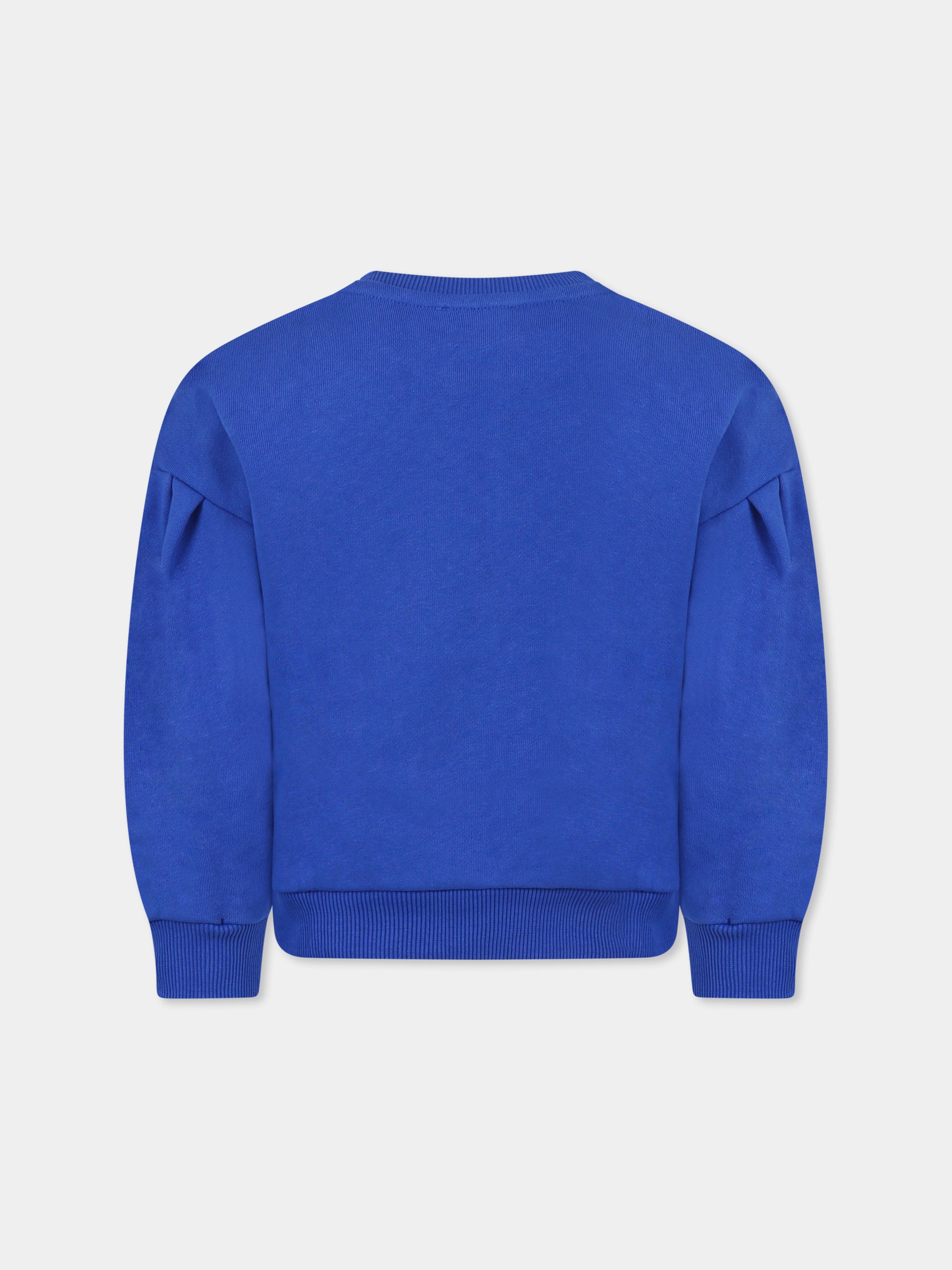 Felpa blu per bambina con Lucky Tiger,Kenzo Kids,K60979 829