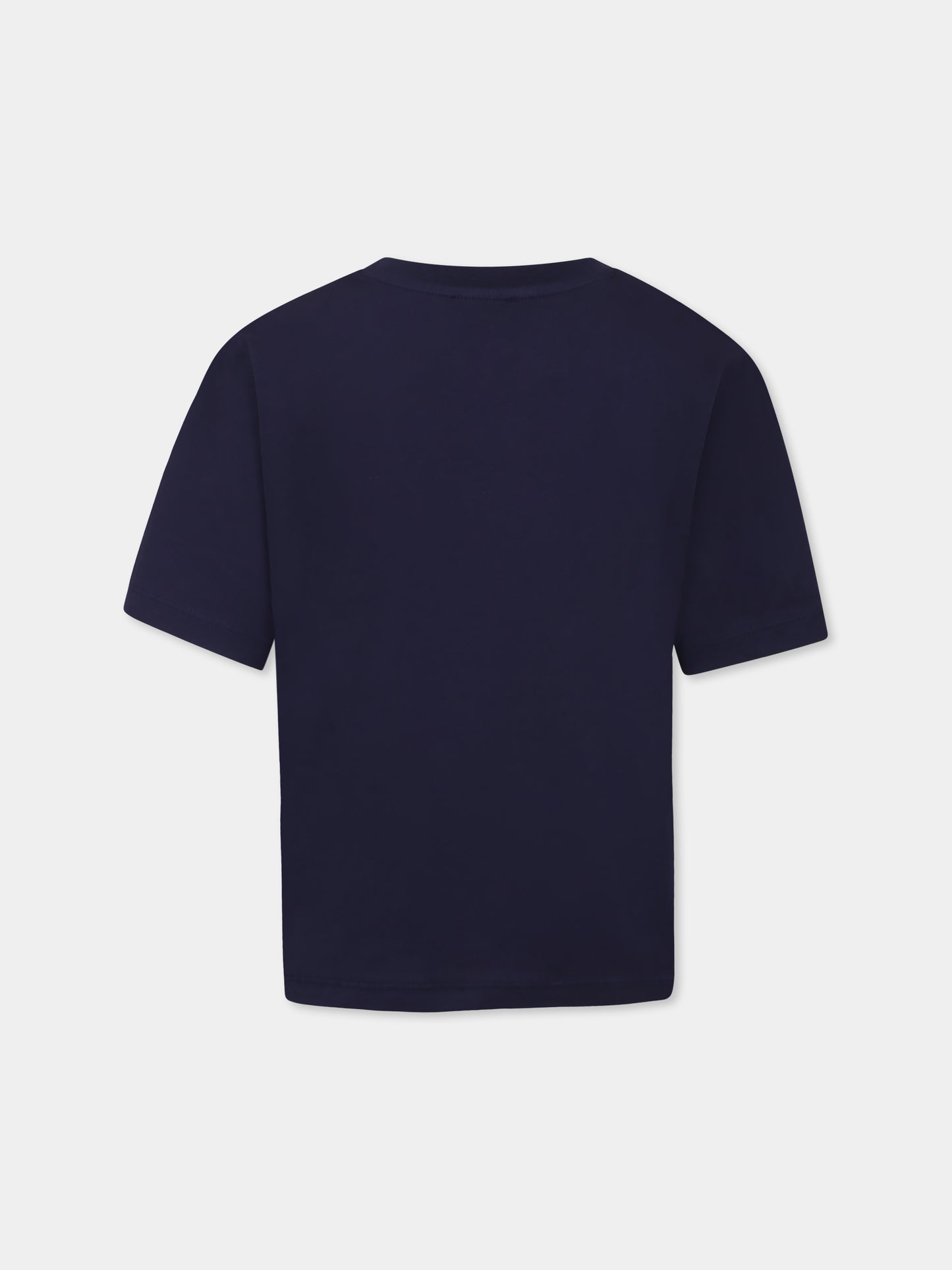 T-shirt bleu pour fille avec imprimé Kenzo Seigaiha