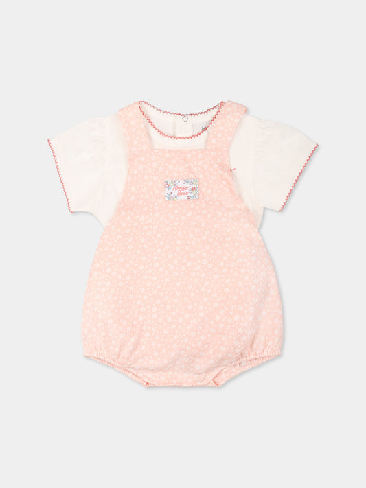 Pagliaccetto rosa per neonata con stampa floreale,Kenzo Kids,K60845 117